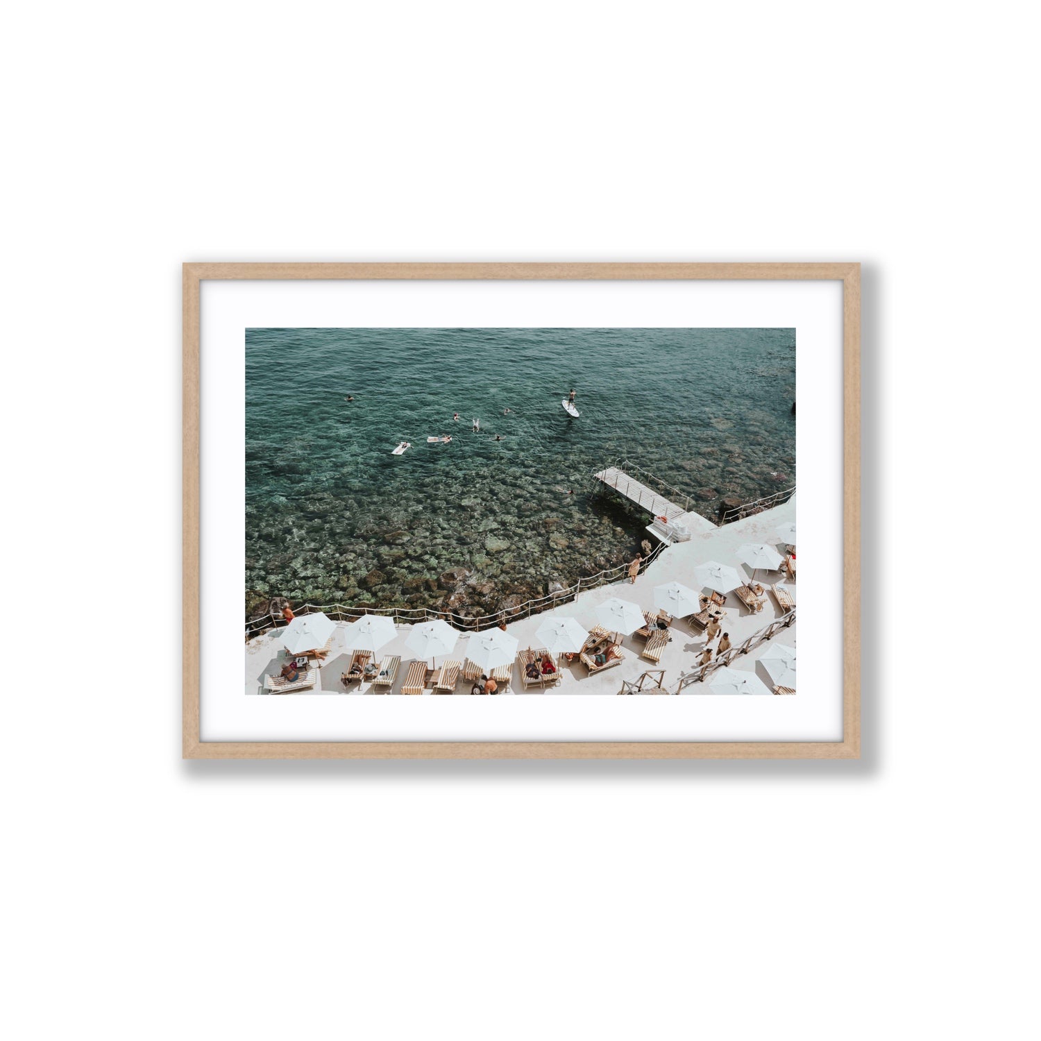 Our Tuscan Dream Tuscany Italian wall art Large fine art print in natural oak frame with matboard