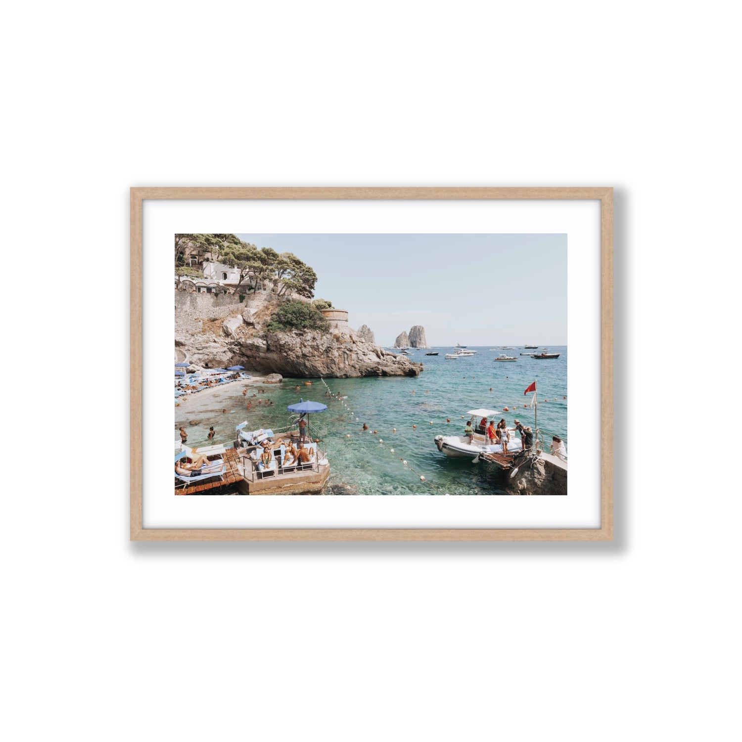 Torre Saracena fine art print, Capri, Italy, Large, Natural Oak Frame · Matboard, Fine Art Print