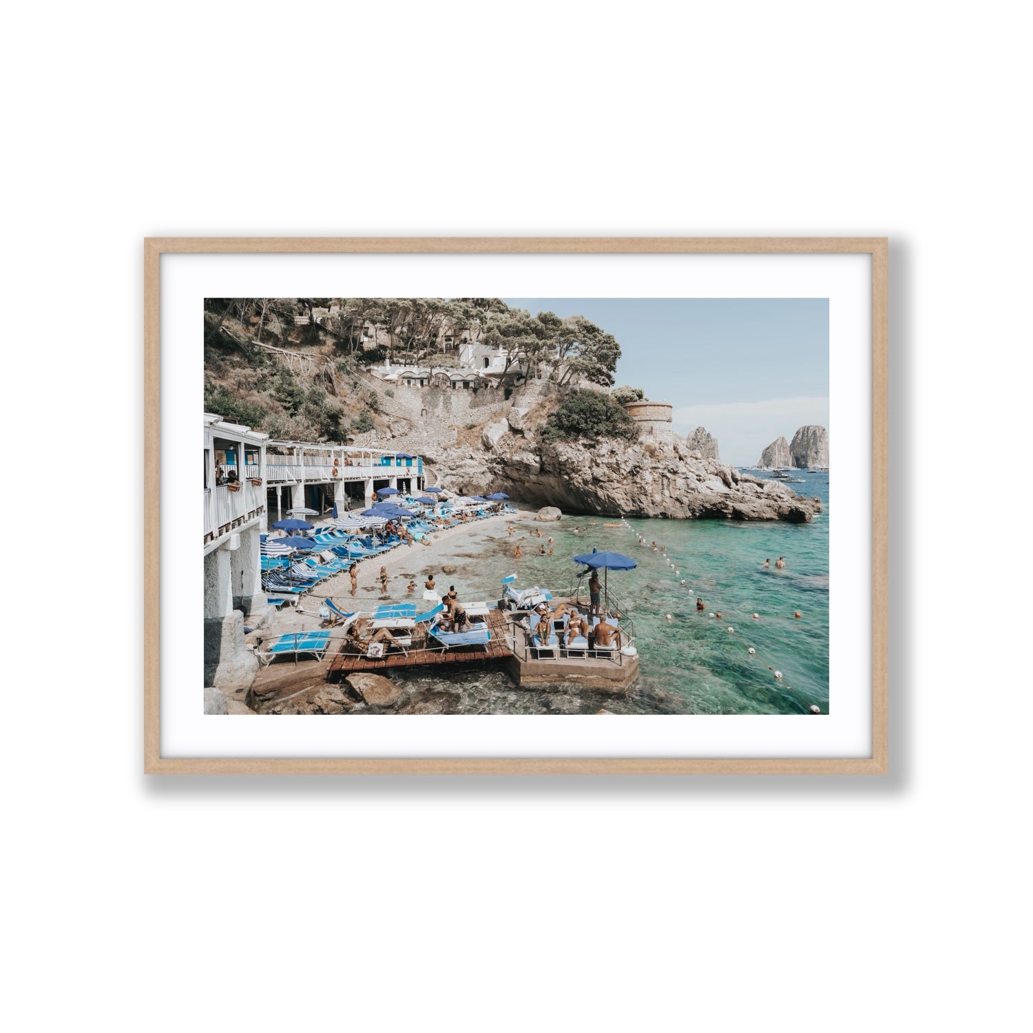Vita Bella fine art print, Capri, Italy, Extra Large, Natural Oak Frame · Matboard, Fine Art Print