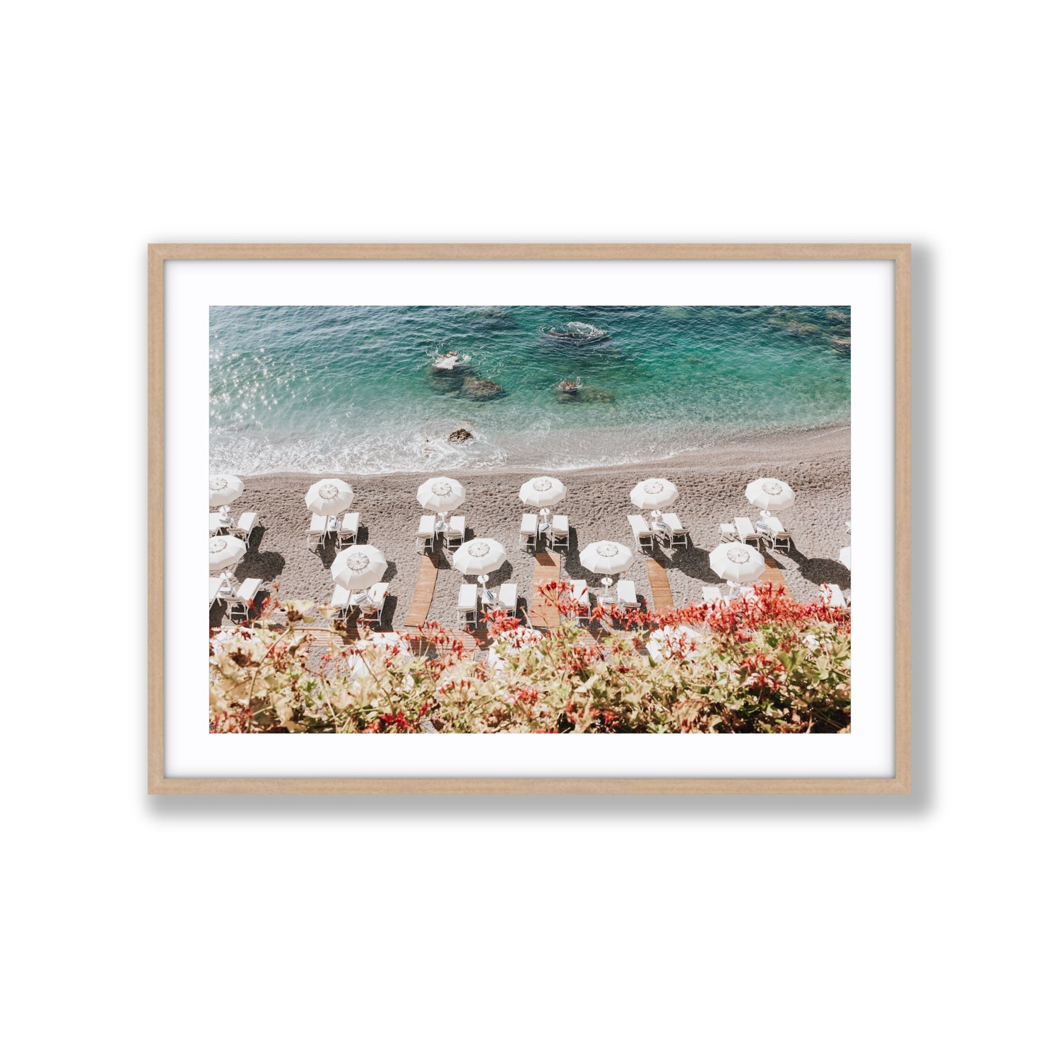 Coastal Charms fine art print, Amalfi, Italy, Extra Large, Natural Oak Frame · Matboard, Fine Art Print