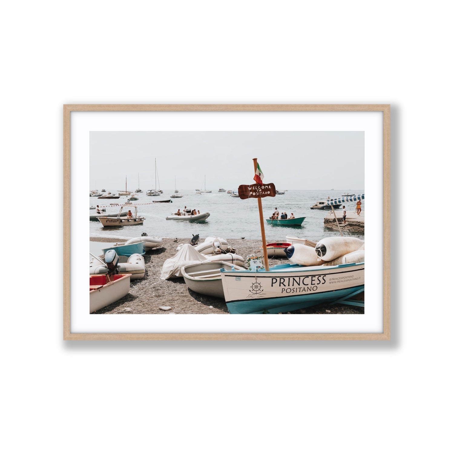 Princess Positano fine art print, Positano, Italy, Extra Large, Natural Oak Frame · Matboard, Fine Art Print