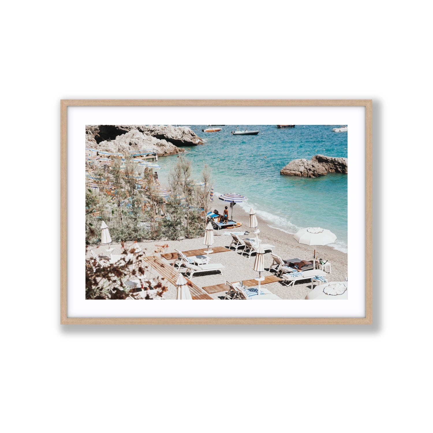 Life Could Be A Dream Amalfi wall art Extra Large fine art print in natural oak frame with matboard