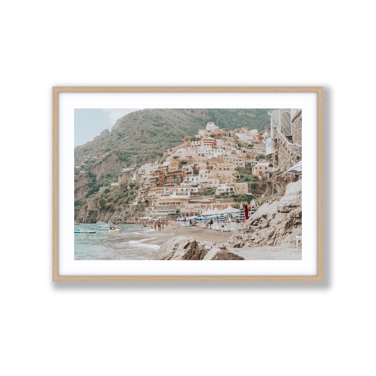 Sogno di Positano fine art print, Positano, Italy, Extra Large, Natural Oak Frame · Matboard, Fine Art Print