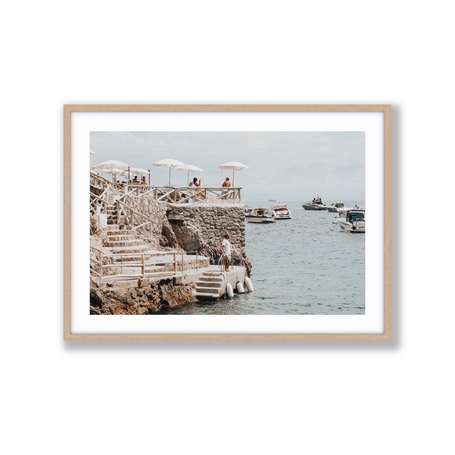 Conca Del Sogno fine art print, Nerano, Italy, Extra Large, Natural Oak Frame · Matboard, Fine Art Print