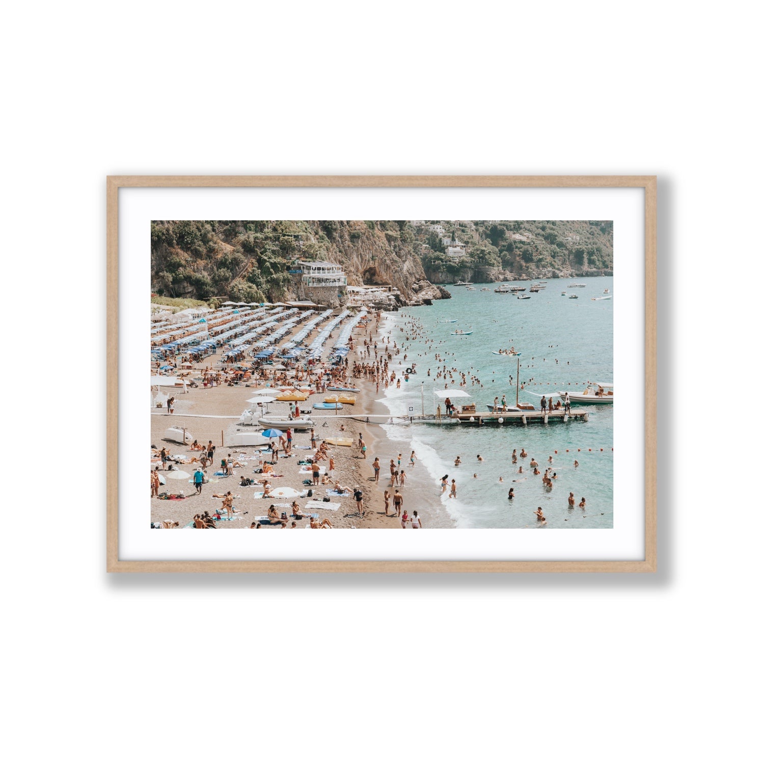 Vista Costiera fine art print, Positano, Italy, Extra Large, Natural Oak Frame · Matboard, Fine Art Print