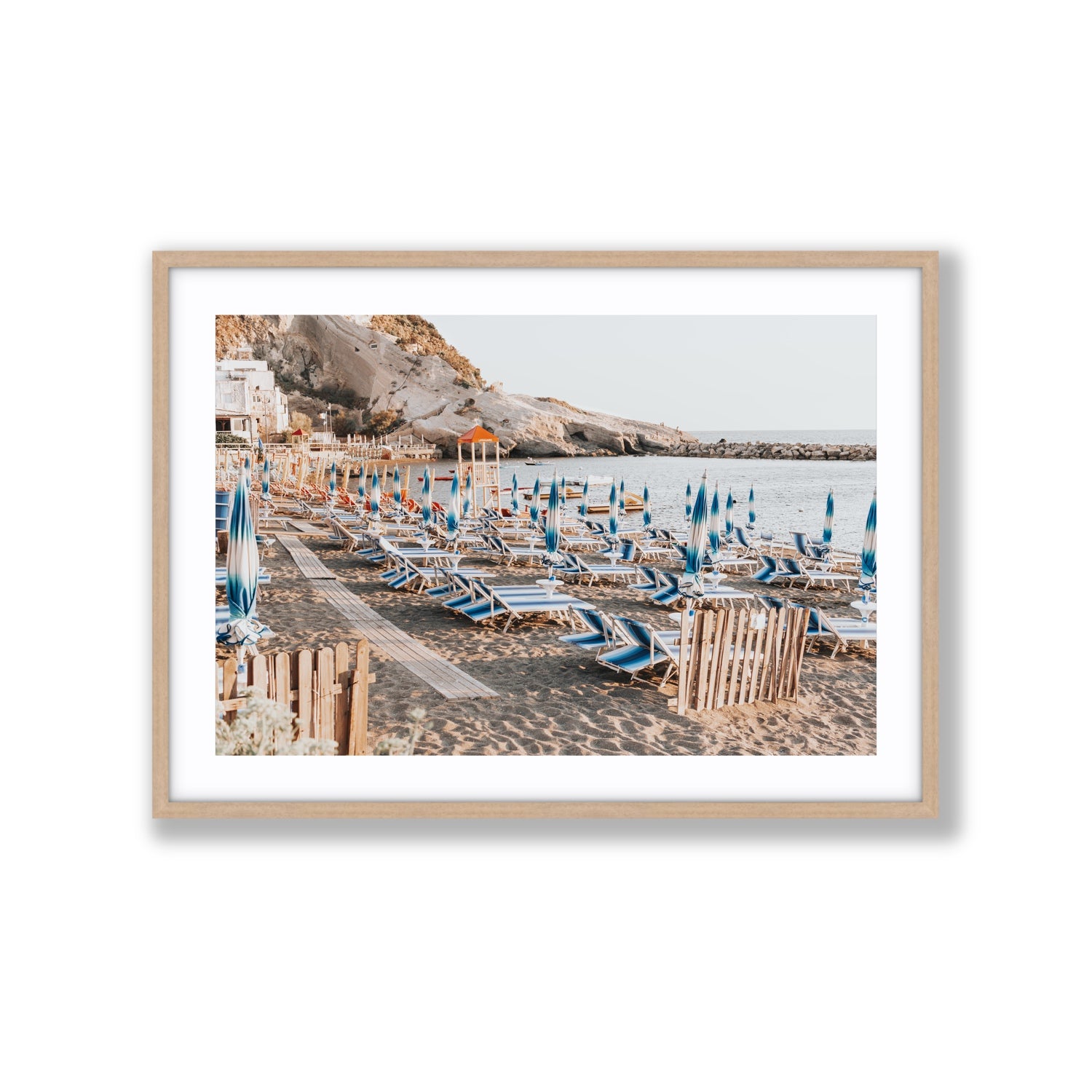 Sandy Daydreams fine art print, Ischia, Italy, Extra Large, Natural Oak Frame · Matboard, Fine Art Print