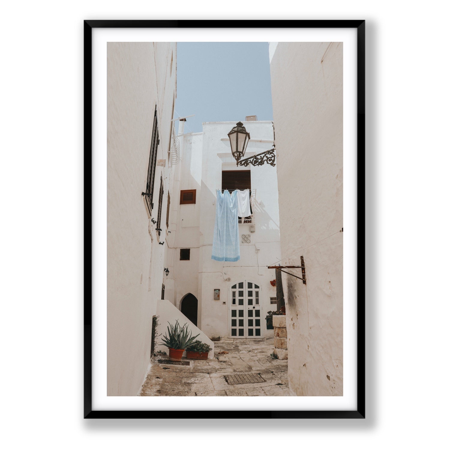 Laundry Day fine art print, Puglia, Italy, Statement, Black Frame · Matboard, Fine Art Print