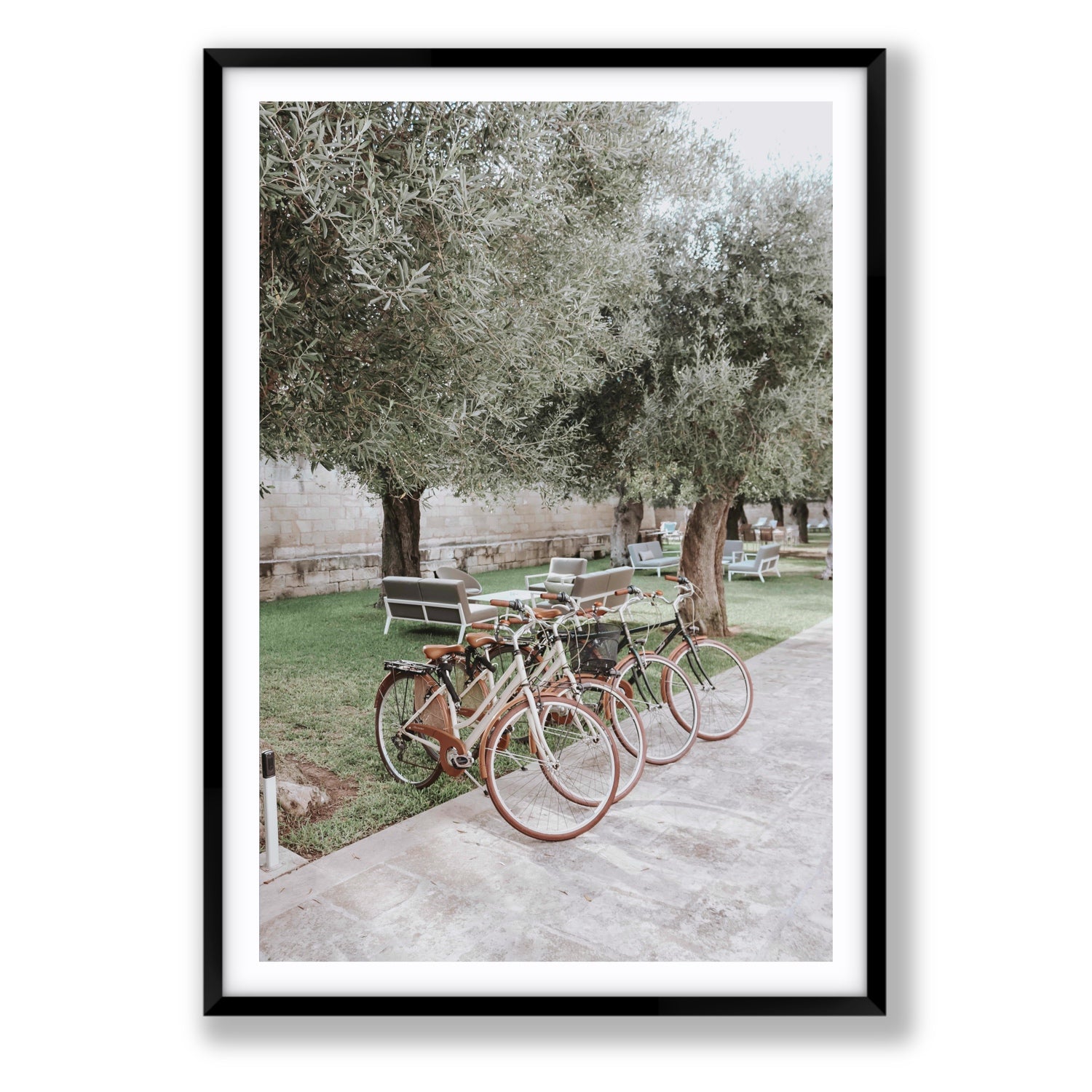 Classic Cruisers Puglia wall art Statement fine art print in black frame with matboard