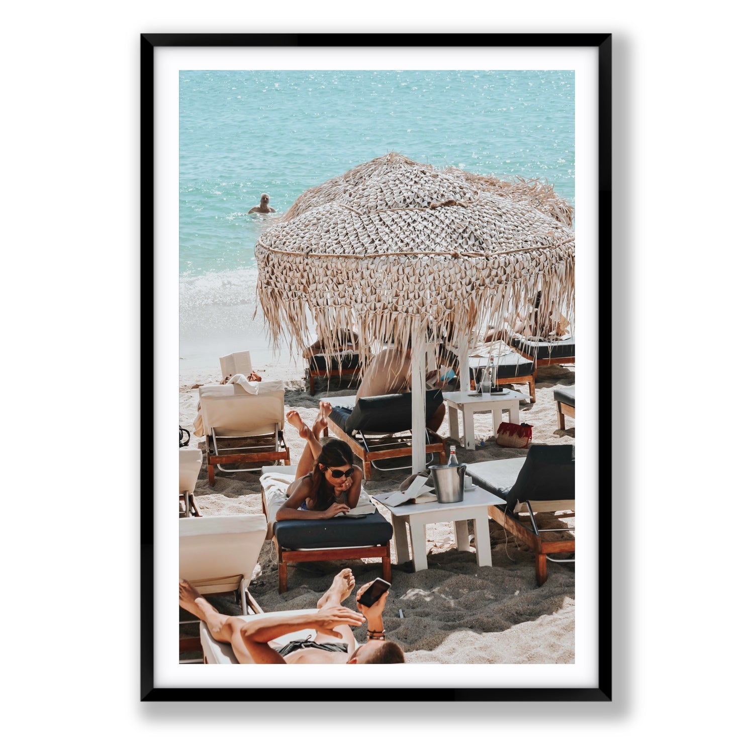 In The Zone Mykonos Greek island wall art Statement fine art print in black frame with matboard