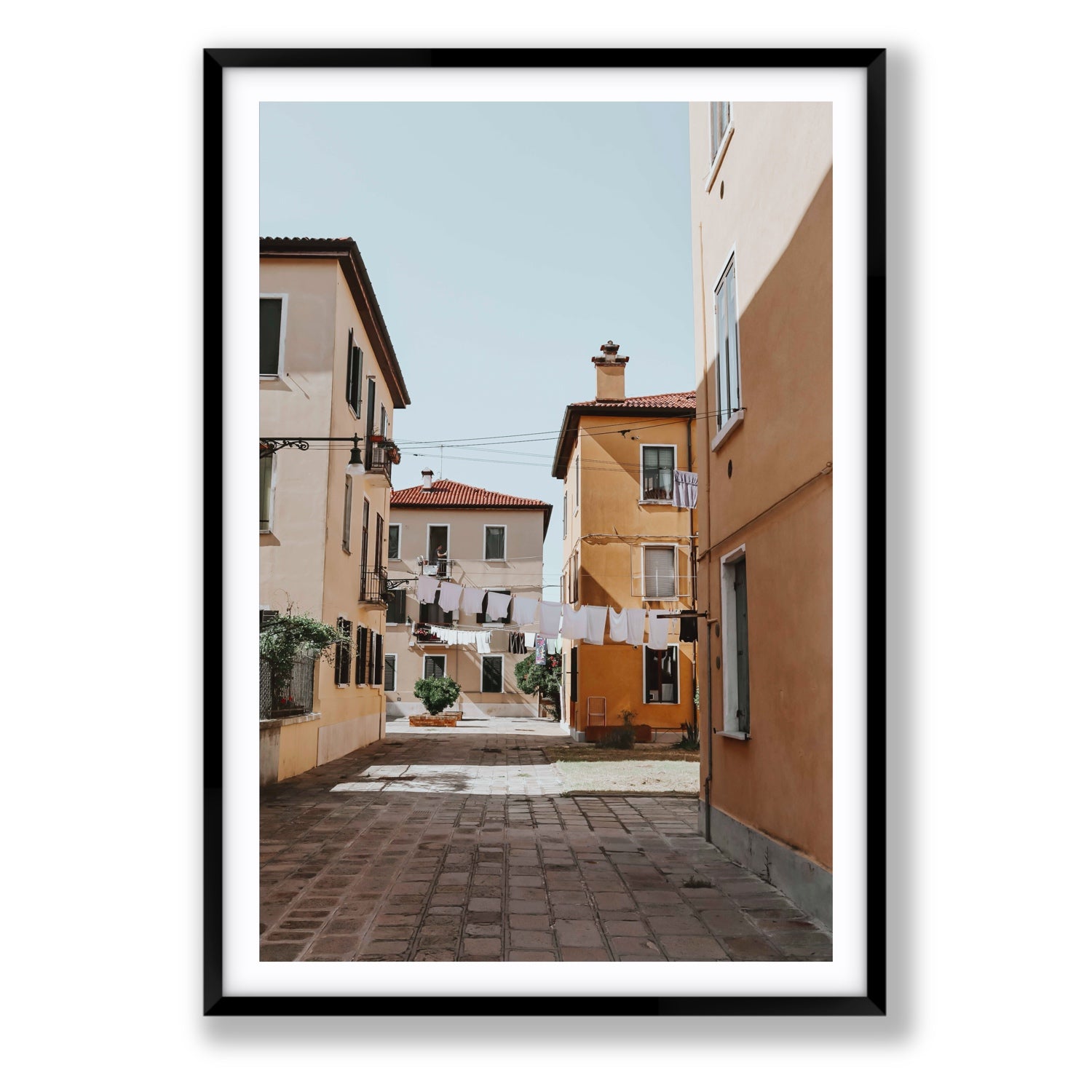Terraferma Venice Italian wall art Statement fine art print in black frame with matboard