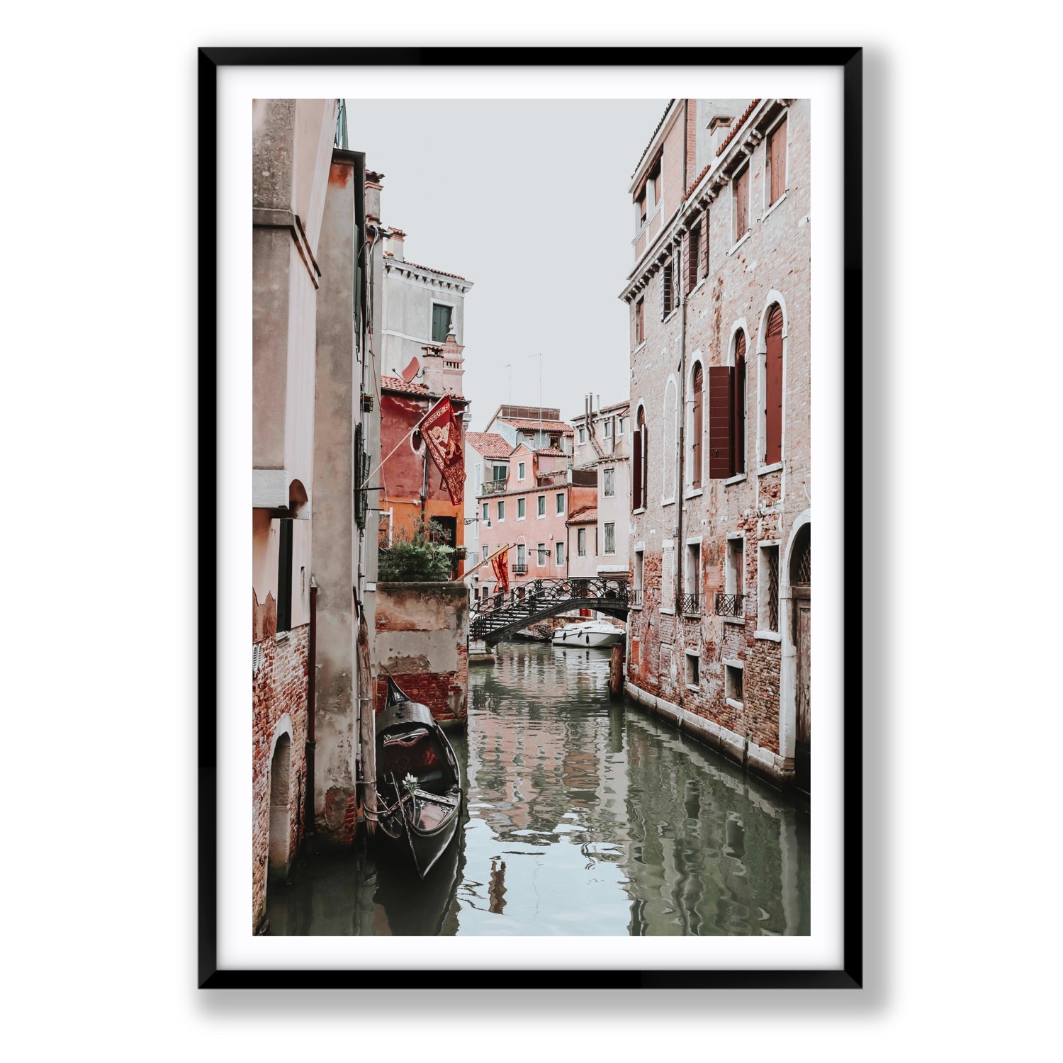 Laguna Veneta Venice Italian wall art Statement fine art print in black frame with matboard