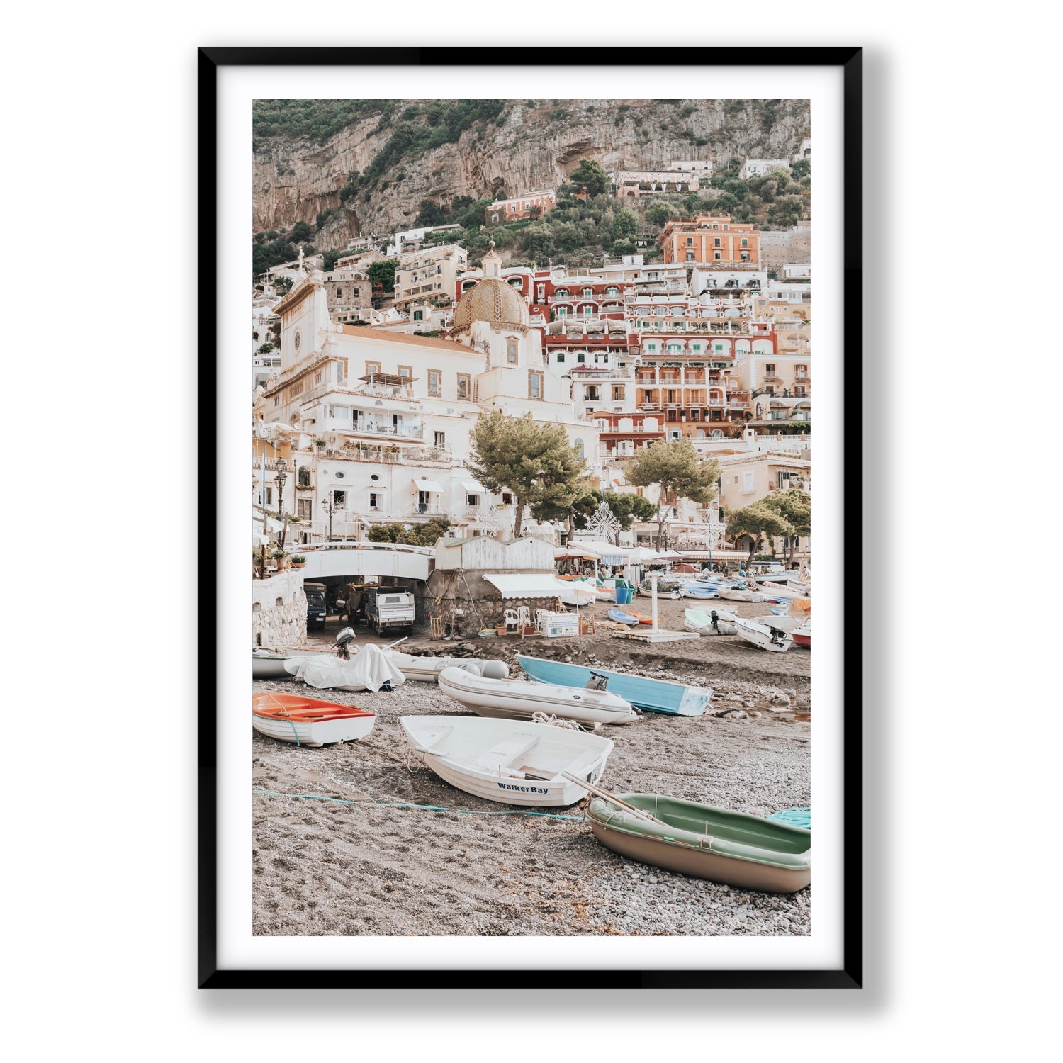 A Memory To Treasure fine art print, Positano, Italy, Statement, Black Frame · Matboard, Fine Art Print