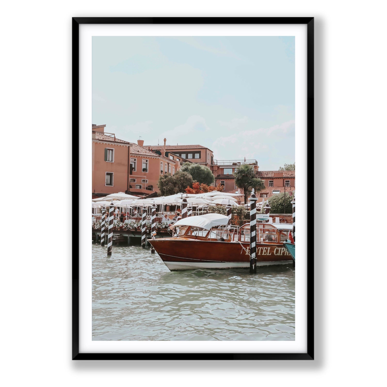 Queen Of The Adriatic Venice Italian wall art Statement fine art print in black frame with matboard