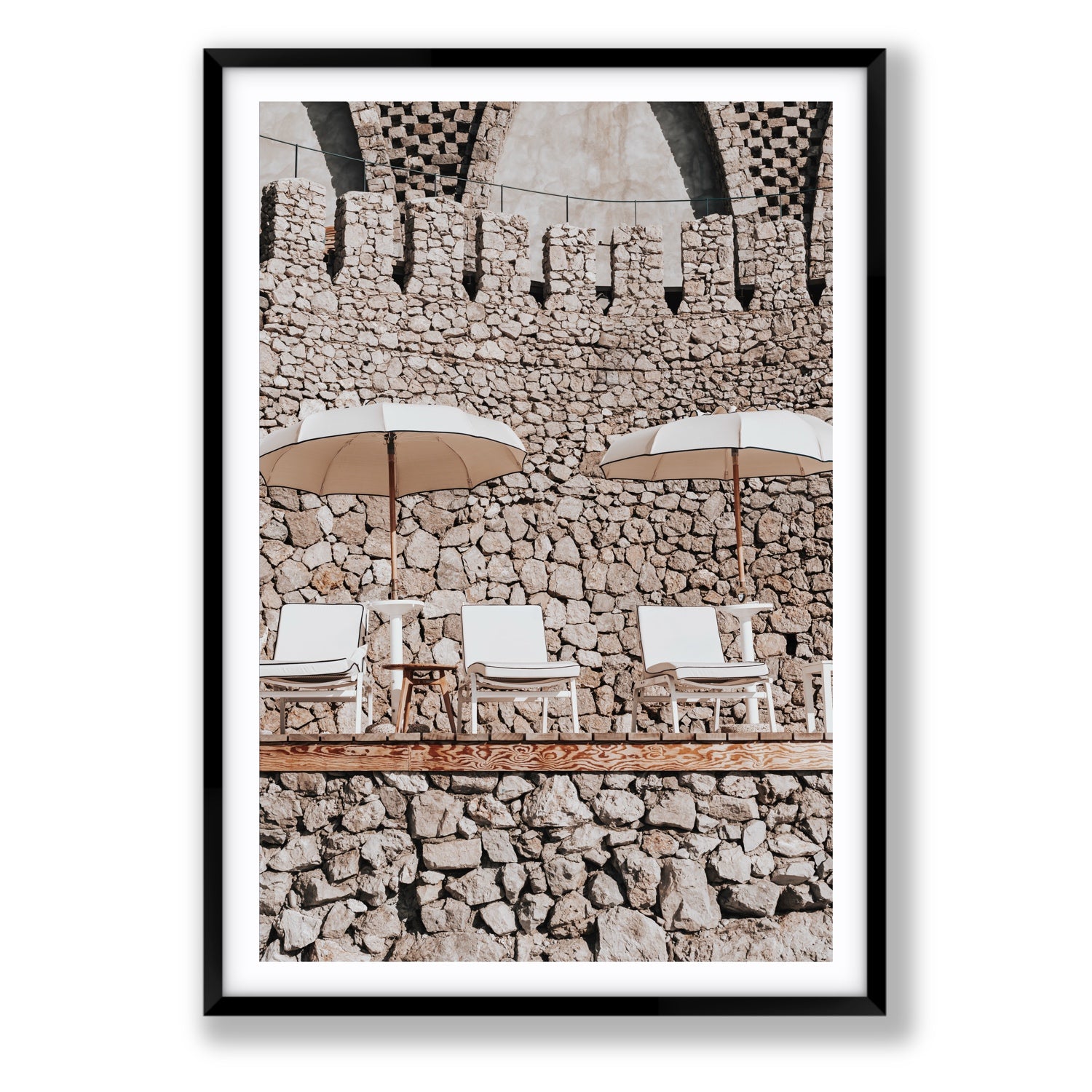 Pietra Amalfitana fine art print, Amalfi, Italy, luxury escapes artwork, Statement, Black Frame · Matboard, Fine Art Print