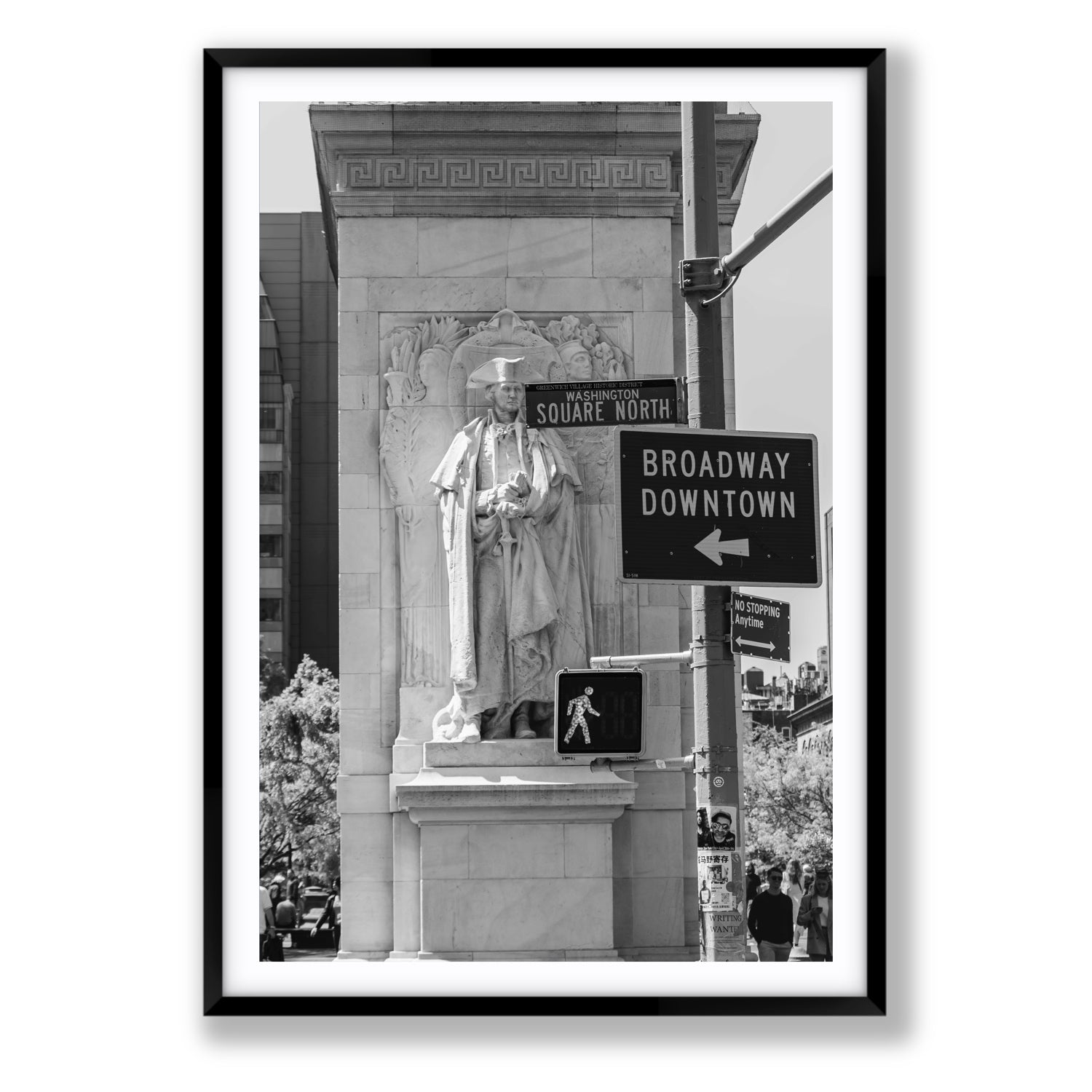 Silent Sentinels New York NYC Black & White wall art Statement fine art print in black frame with matboard