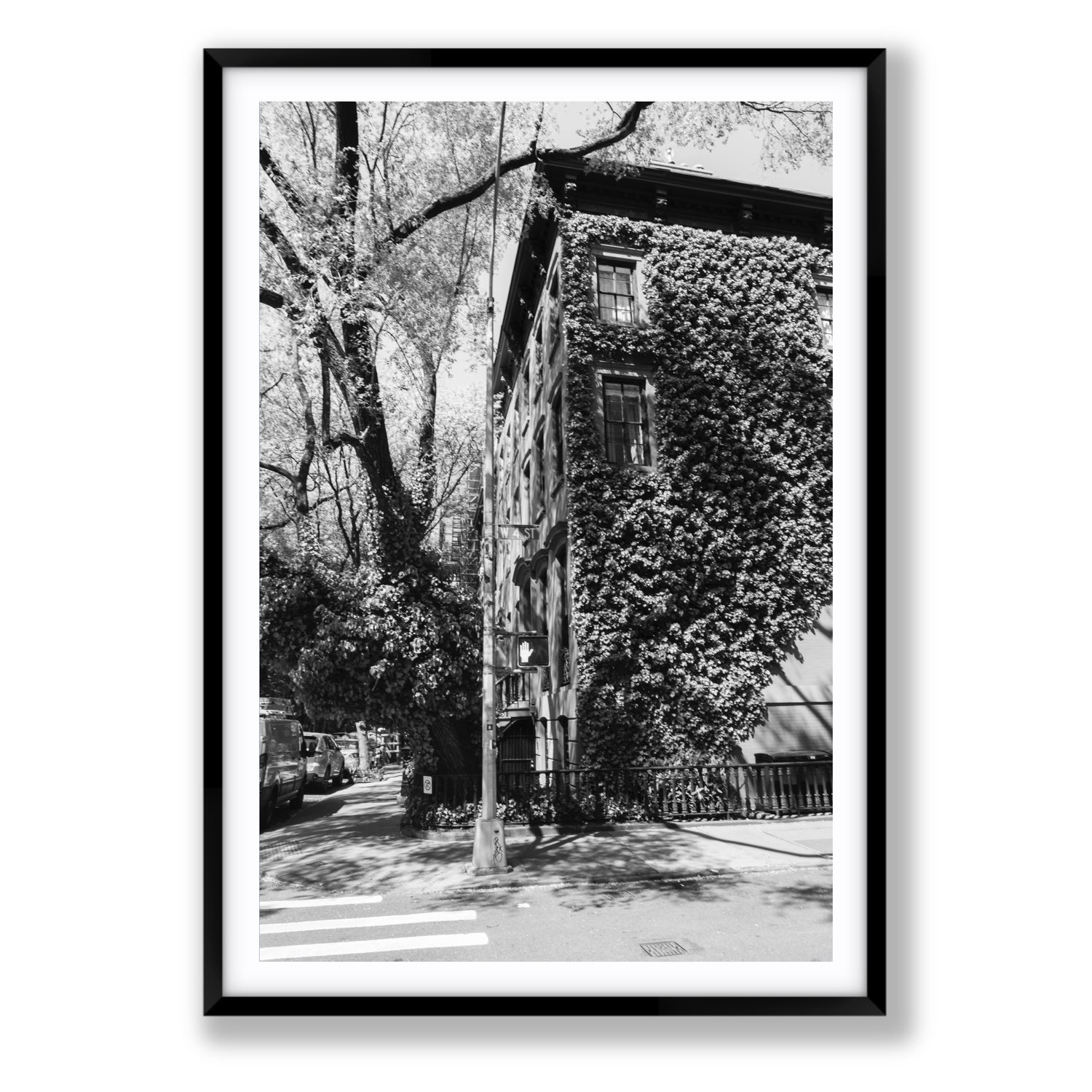 Vertical Garden New York NYC Black & White wall art Statement fine art print in black frame with matboard