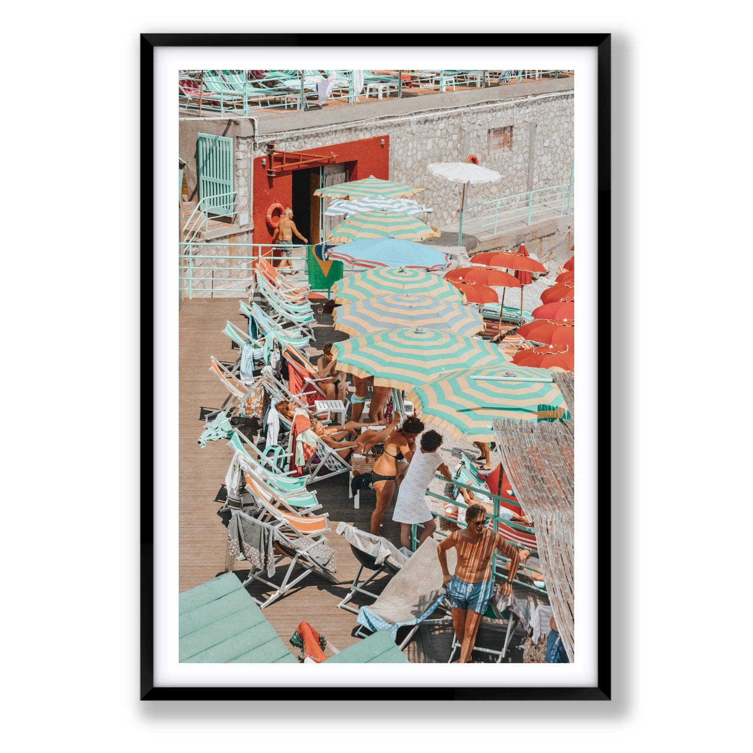 Colourful Canopy fine art print, Capri, Italy, Statement, Black Frame · Matboard, Fine Art Print