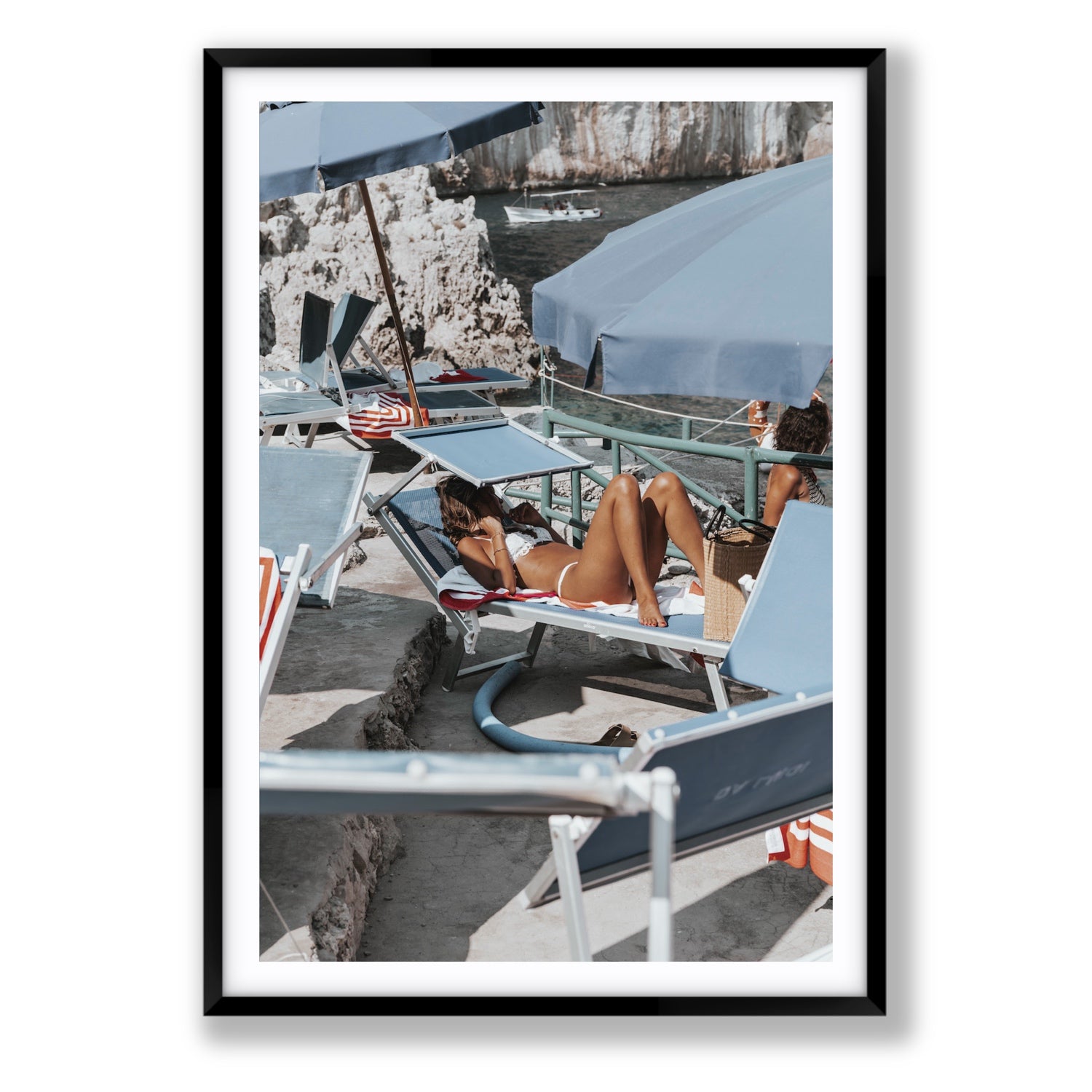 Beach Babe fine art print, Capri, Italy, Statement, Black Frame · Matboard, Fine Art Print