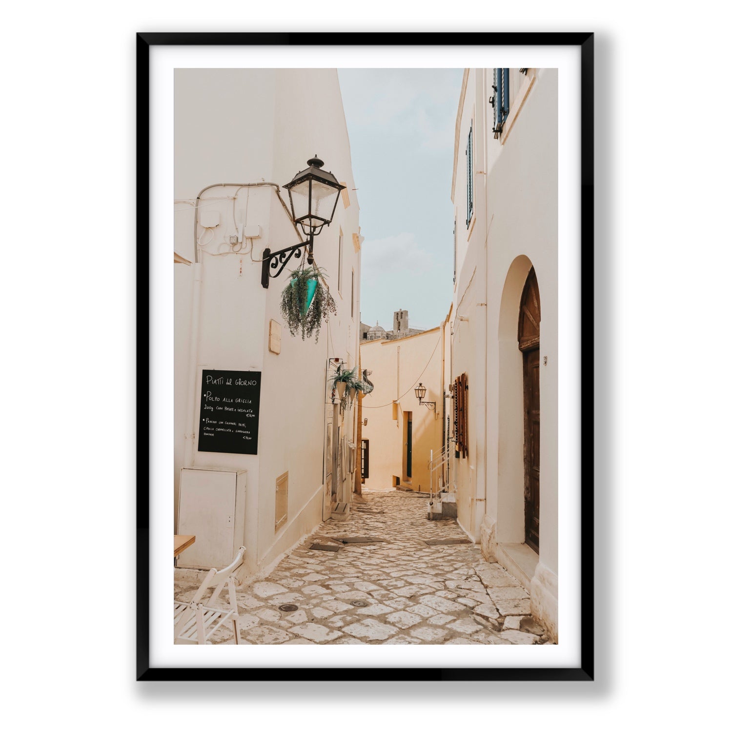 Twilight Passage Puglia Italian wall art Statement fine art print in black frame with matboard