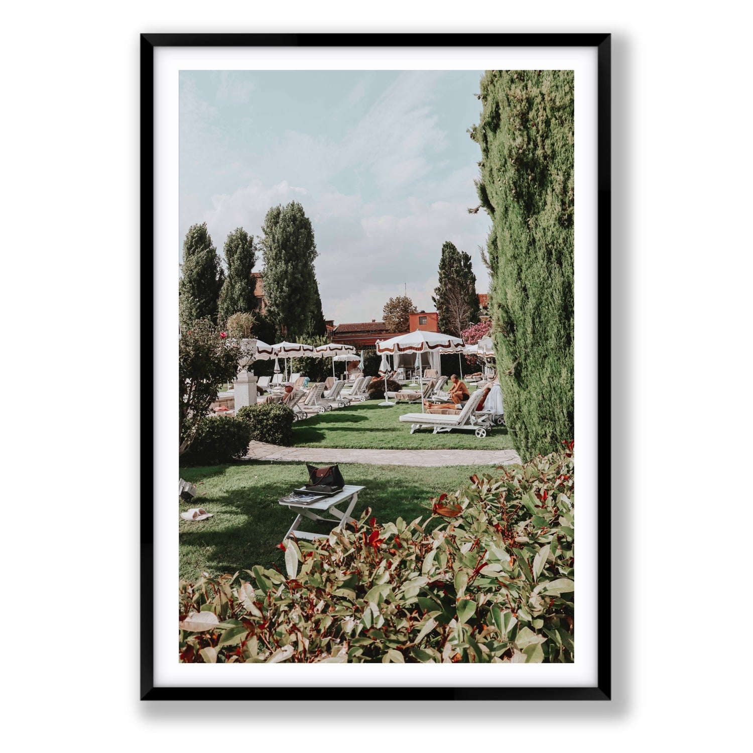 Private Serenity Venice Italian wall art Statement fine art print in black frame with matboard
