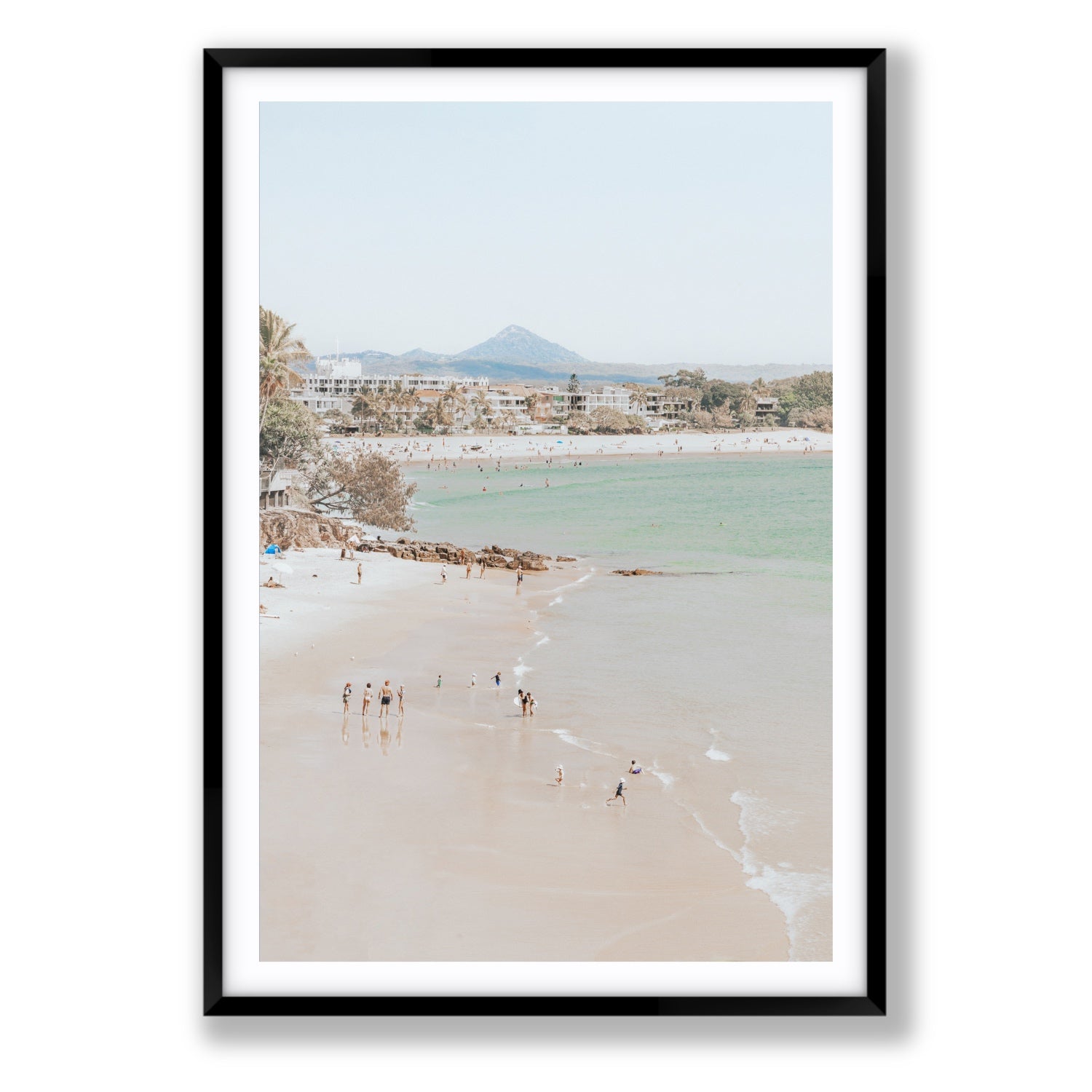 Little Cove Shallows fine art print, Noosa, Australia, coastal scenes artwork, Statement, Black Frame · Matboard, Fine Art Print