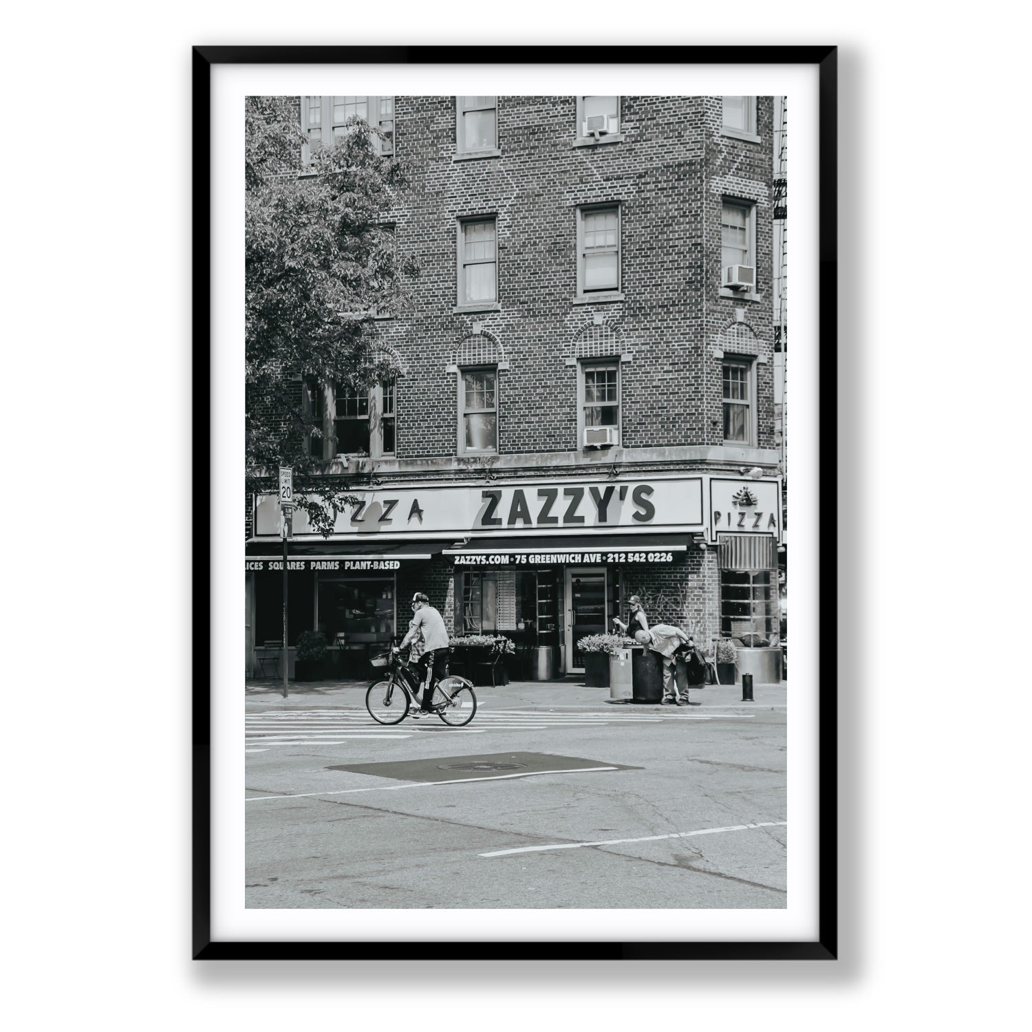 Zazzy's New York NYC Black & White wall art Statement fine art print in black frame with matboard