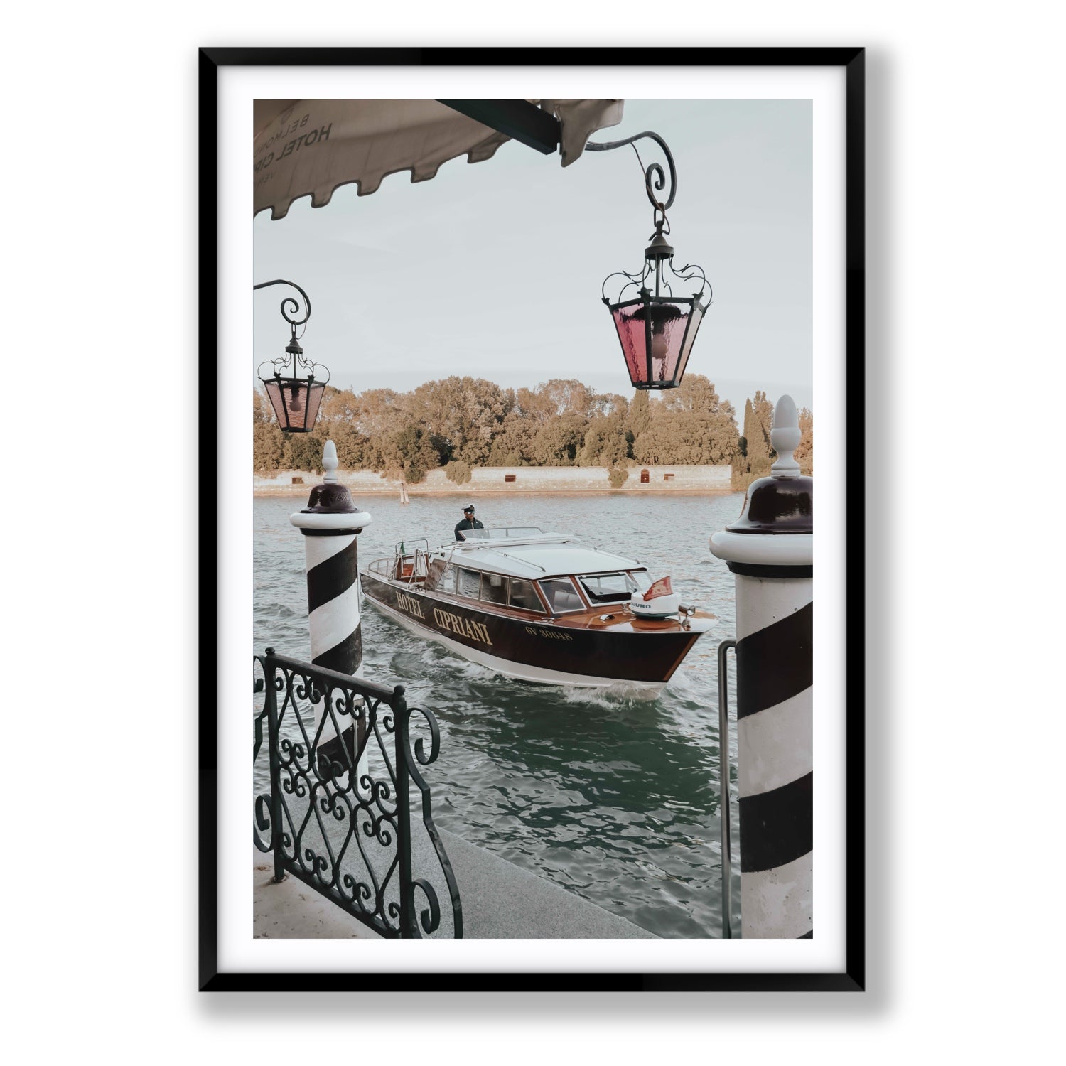 Taxi Shuttle Venice wall art Statement fine art print in black frame with matboard