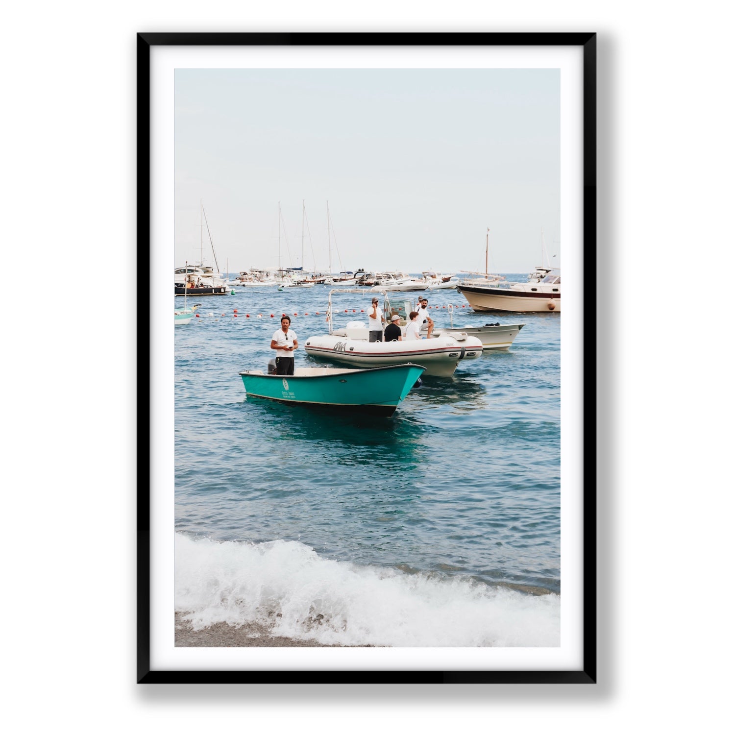 Twilight Tenders Positano wall art Statement fine art print in black frame with matboard