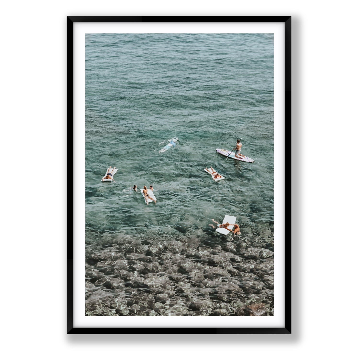 The Big Chill Tuscany coastal Italian wall art Statement fine art print in black frame with matboard