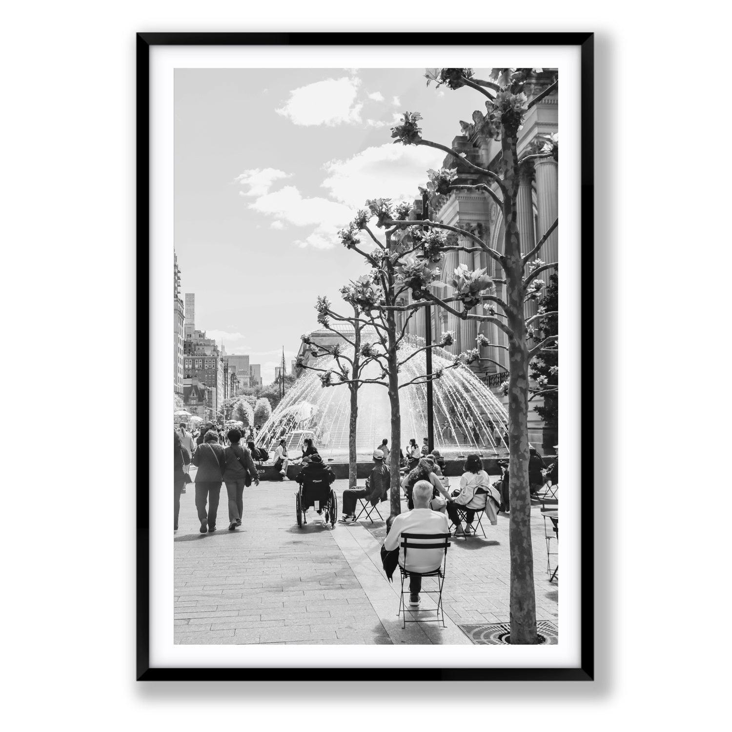 Luminary Noir New York NYC Black & White wall art Statement fine art print in black frame with matboard