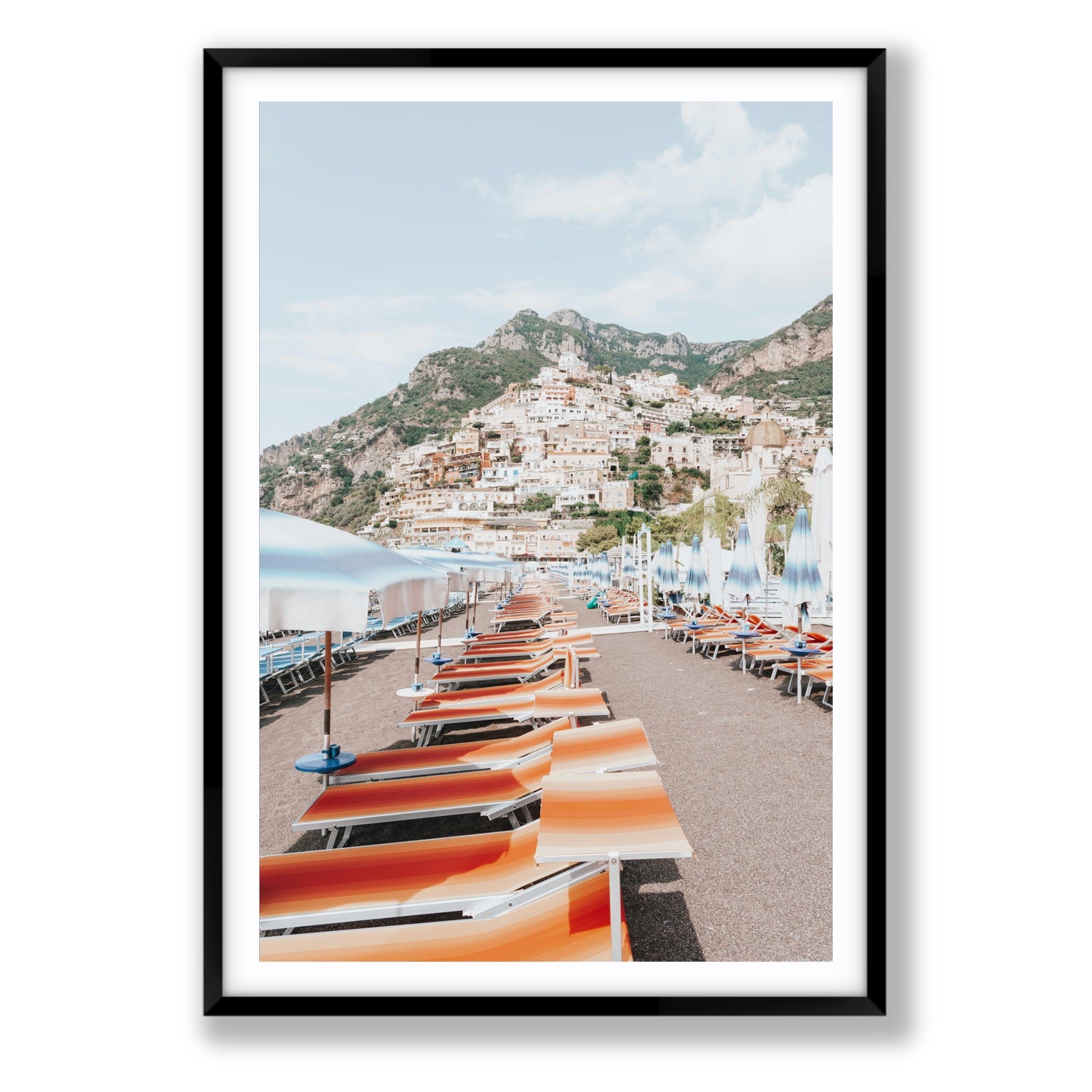 A Symphony of Colours fine art print, Positano, Italy, Statement, Black Frame · Matboard, Fine Art Print