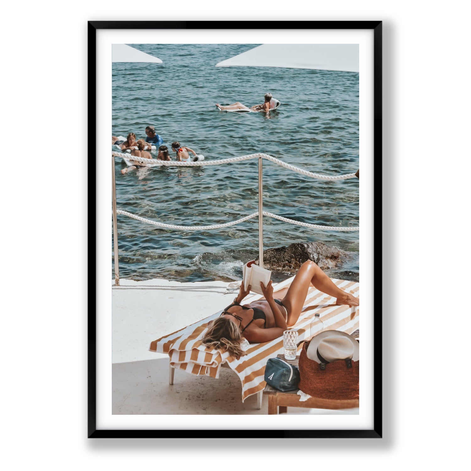 Cloud Nine Tuscany Italian decor wall art Statement fine art print in black frame with matboard
