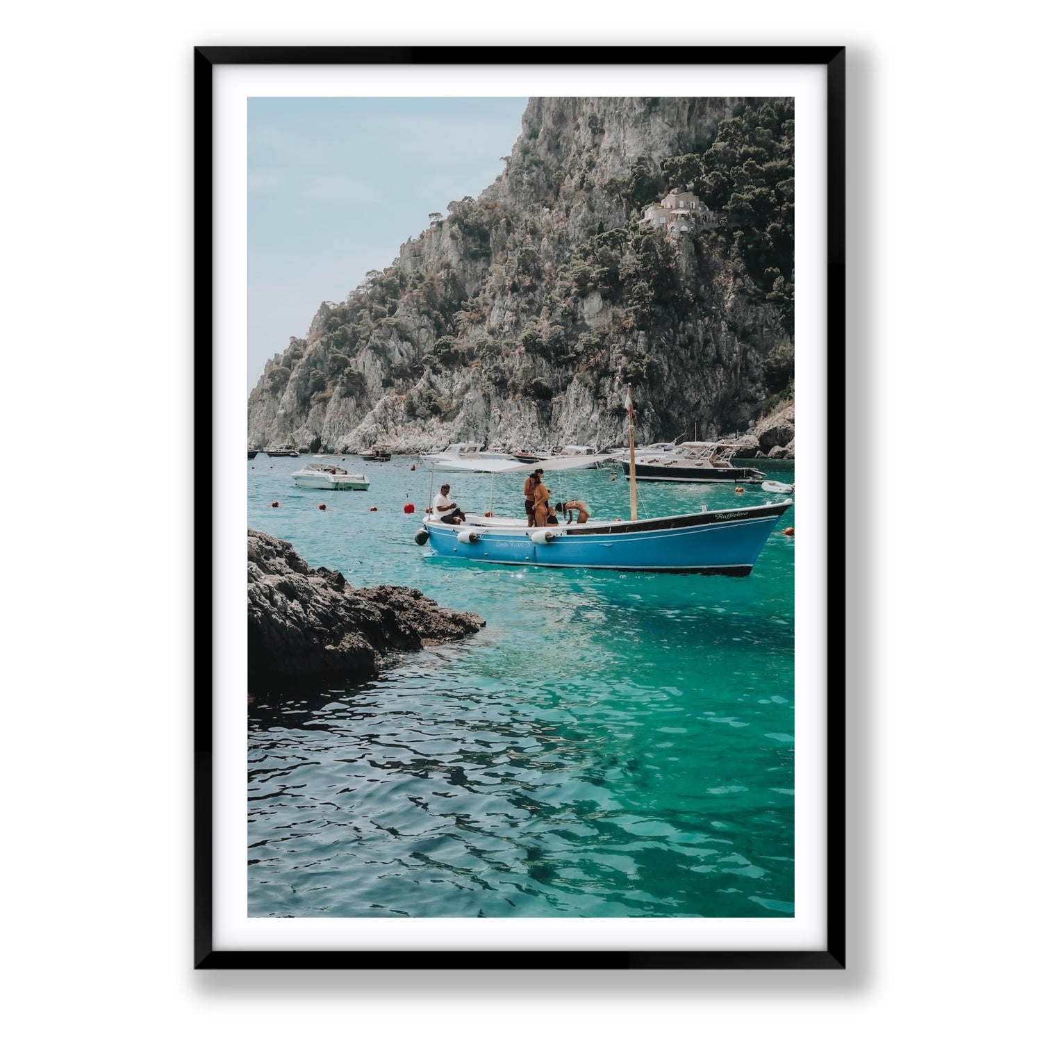 Emerald Escape fine art print, Capri, Italy, Statement, Black Frame · Matboard, Fine Art Print