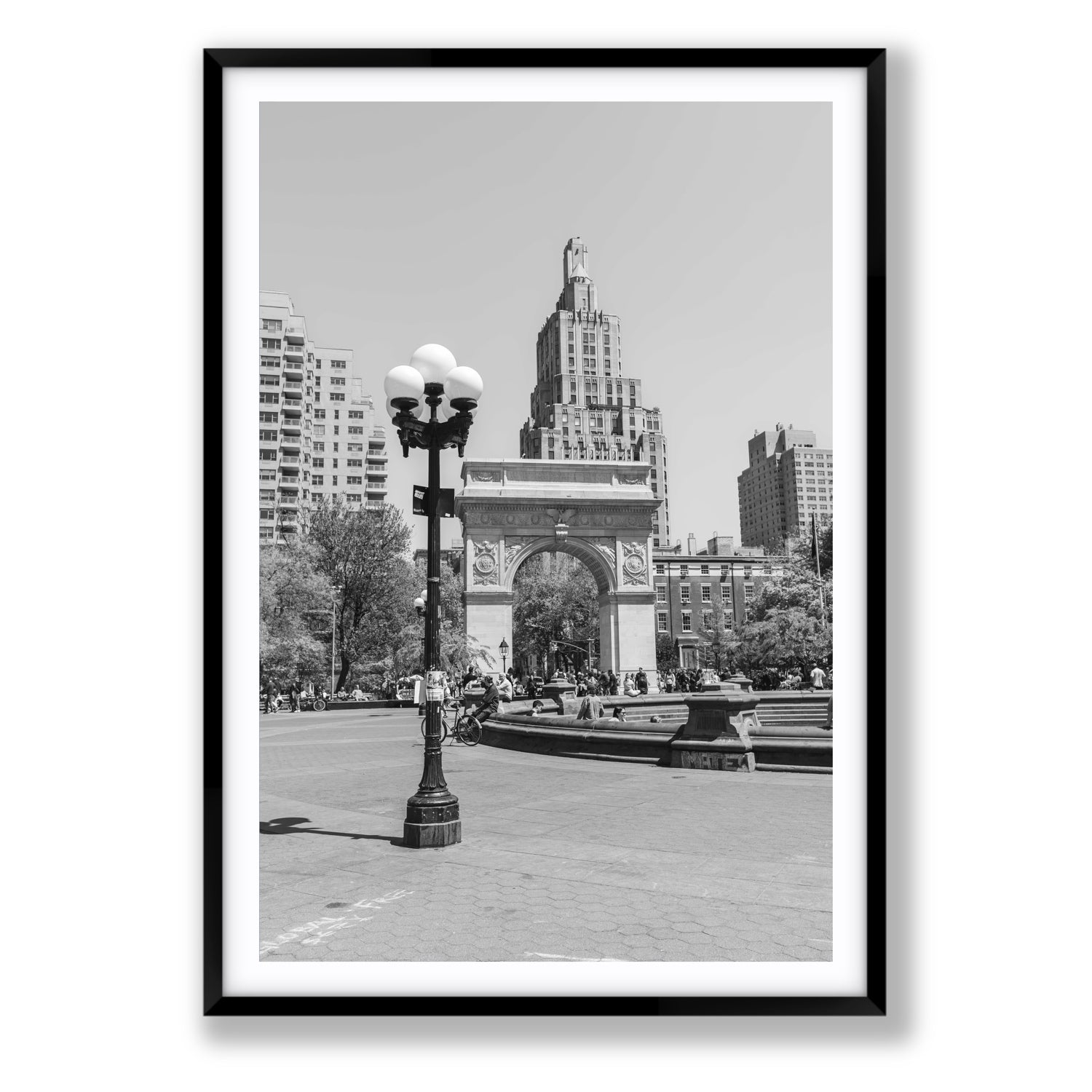 Pole Position New York NYC Black & White wall art Statement fine art print in black frame with matboard