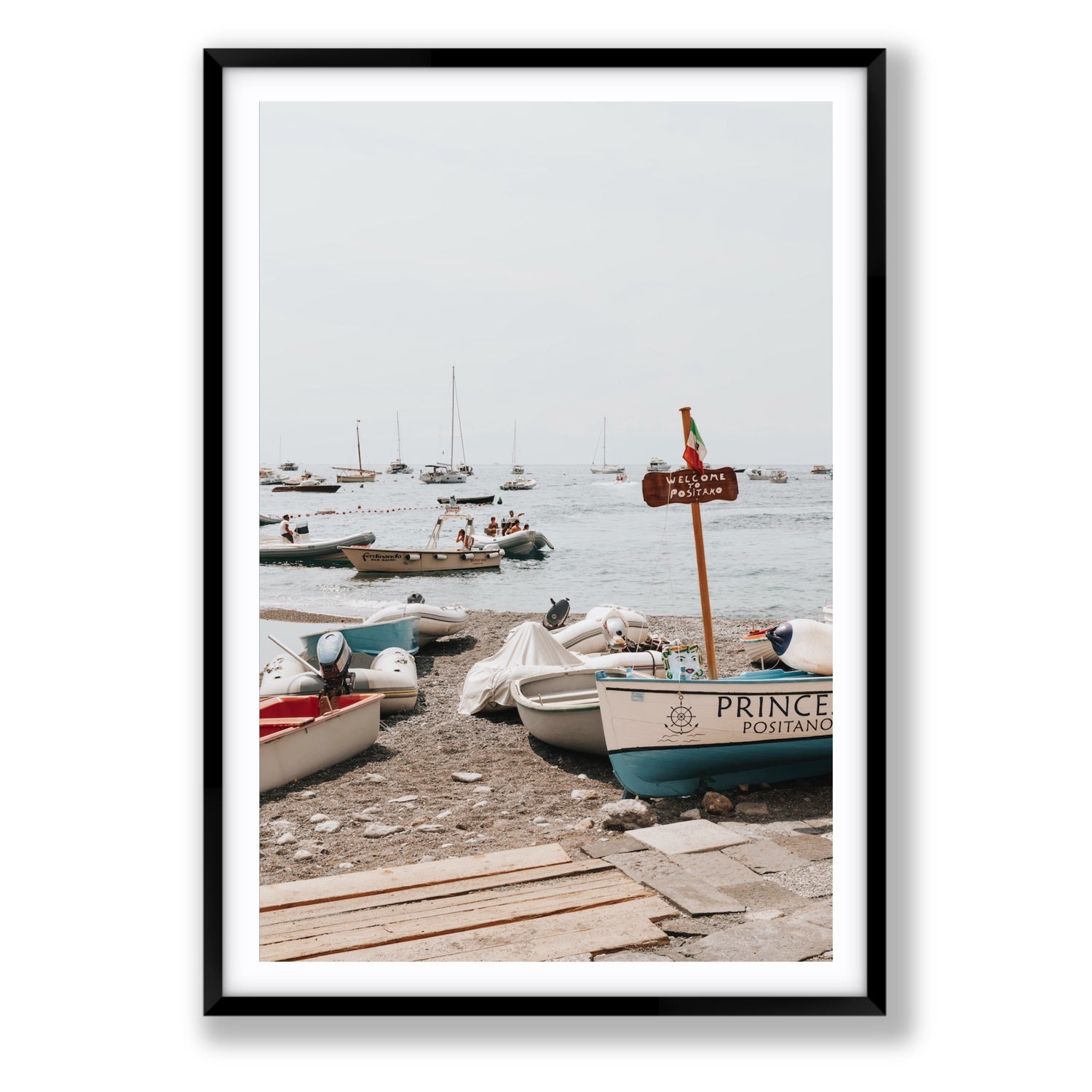 Coming Home fine art print, Positano, Italy, Statement, Black Frame · Matboard, Fine Art Print