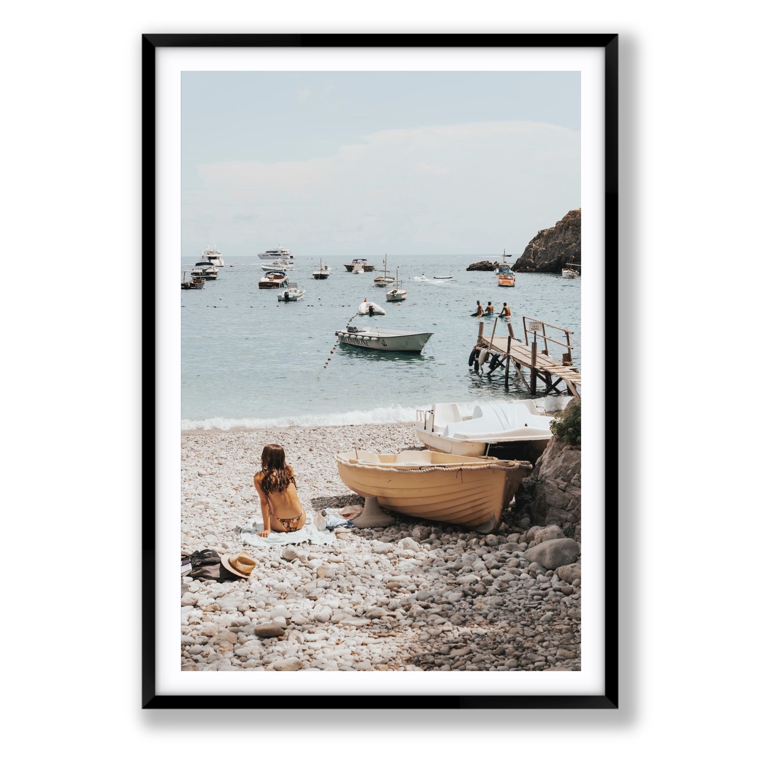Solo Sojourn Nerano wall art Statement fine art print in black frame with matboard