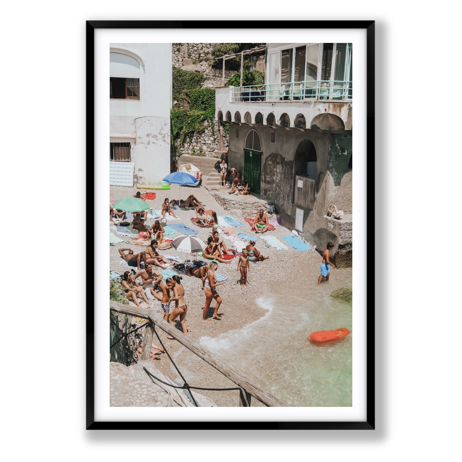 The Sunbathers Oasis fine art print, Capri, Italy, Statement, Black Frame · Matboard, Fine Art Print