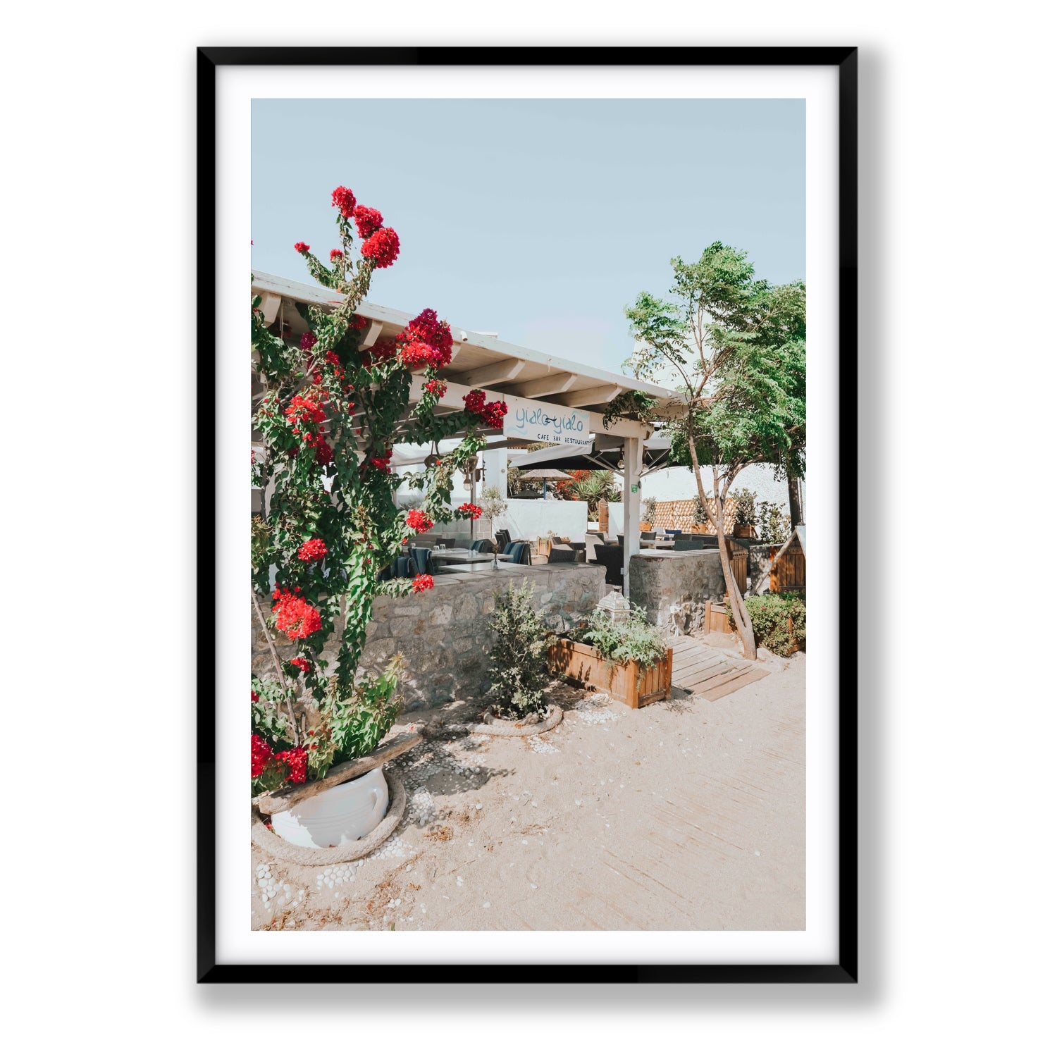 Yialo Yialo fine art print, Mykonos, Greece, Statement, Black Frame · Matboard, Fine Art Print