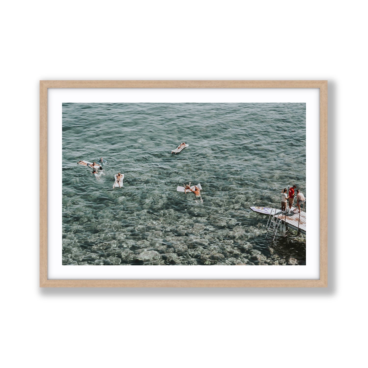 Having A Whale Of A Time Tuscany coastal wall art Giant fine art print in natural oak frame with matboard