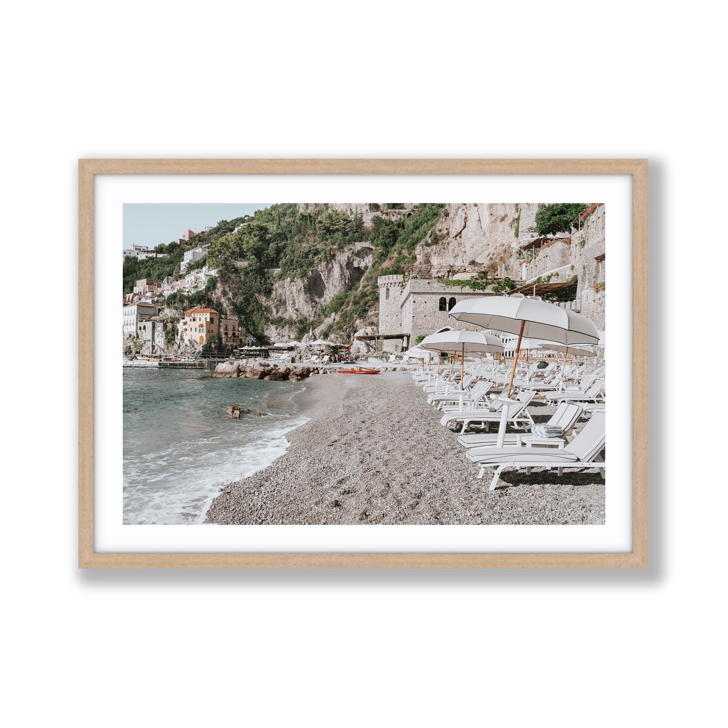 Borgo Santandrea fine art print, Amalfi, Italy, Giant, Natural Oak Frame · Matboard, Fine Art Print