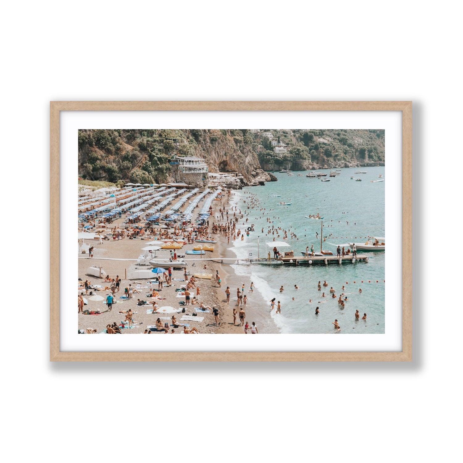 Vista Costiera fine art print, Positano, Italy, Giant, Natural Oak Frame · Matboard, Fine Art Print