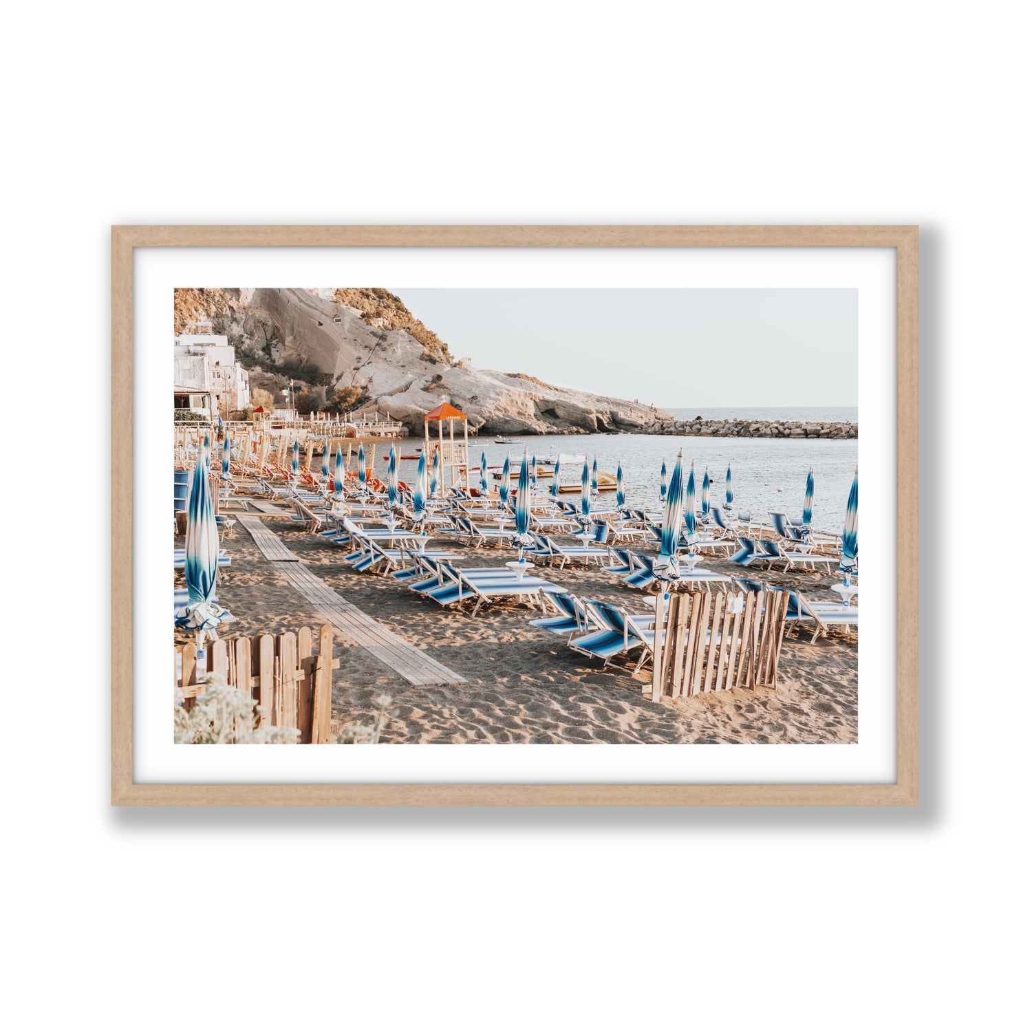 Sandy Daydreams fine art print, Ischia, Italy, Giant, Natural Oak Frame · Matboard, Fine Art Print