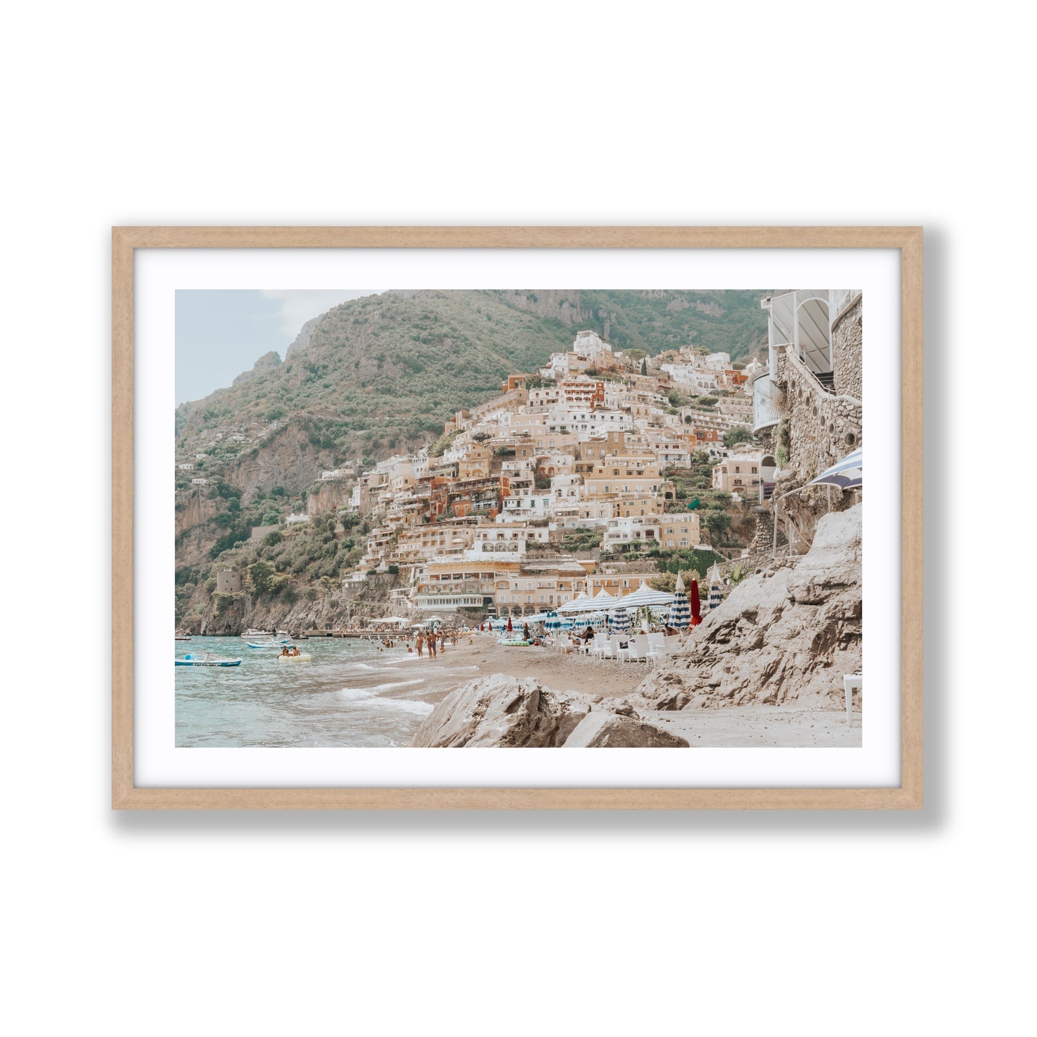Sogno di Positano fine art print, Positano, Italy, Giant, Natural Oak Frame · Matboard, Fine Art Print