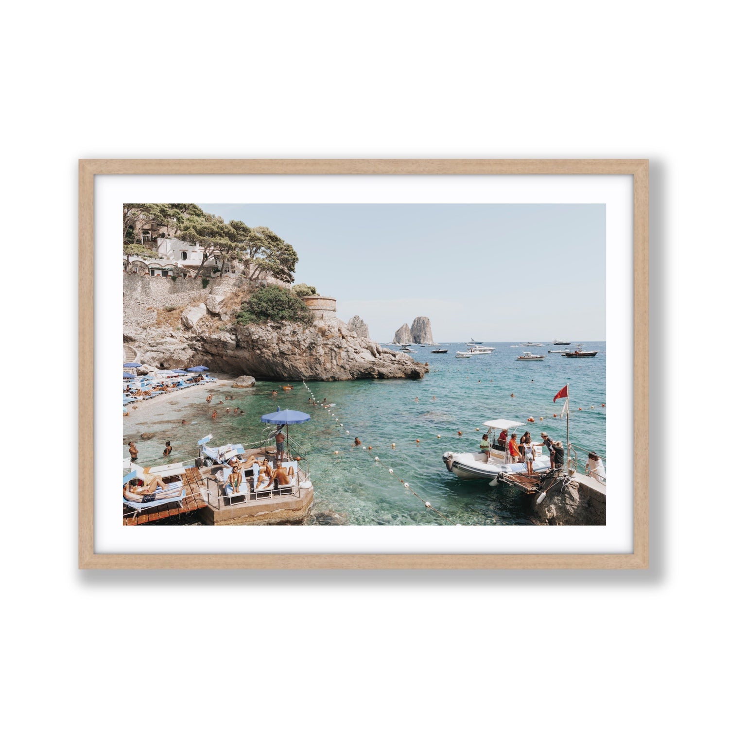 Torre Saracena fine art print, Capri, Italy, Giant, Natural Oak Frame · Matboard, Fine Art Print