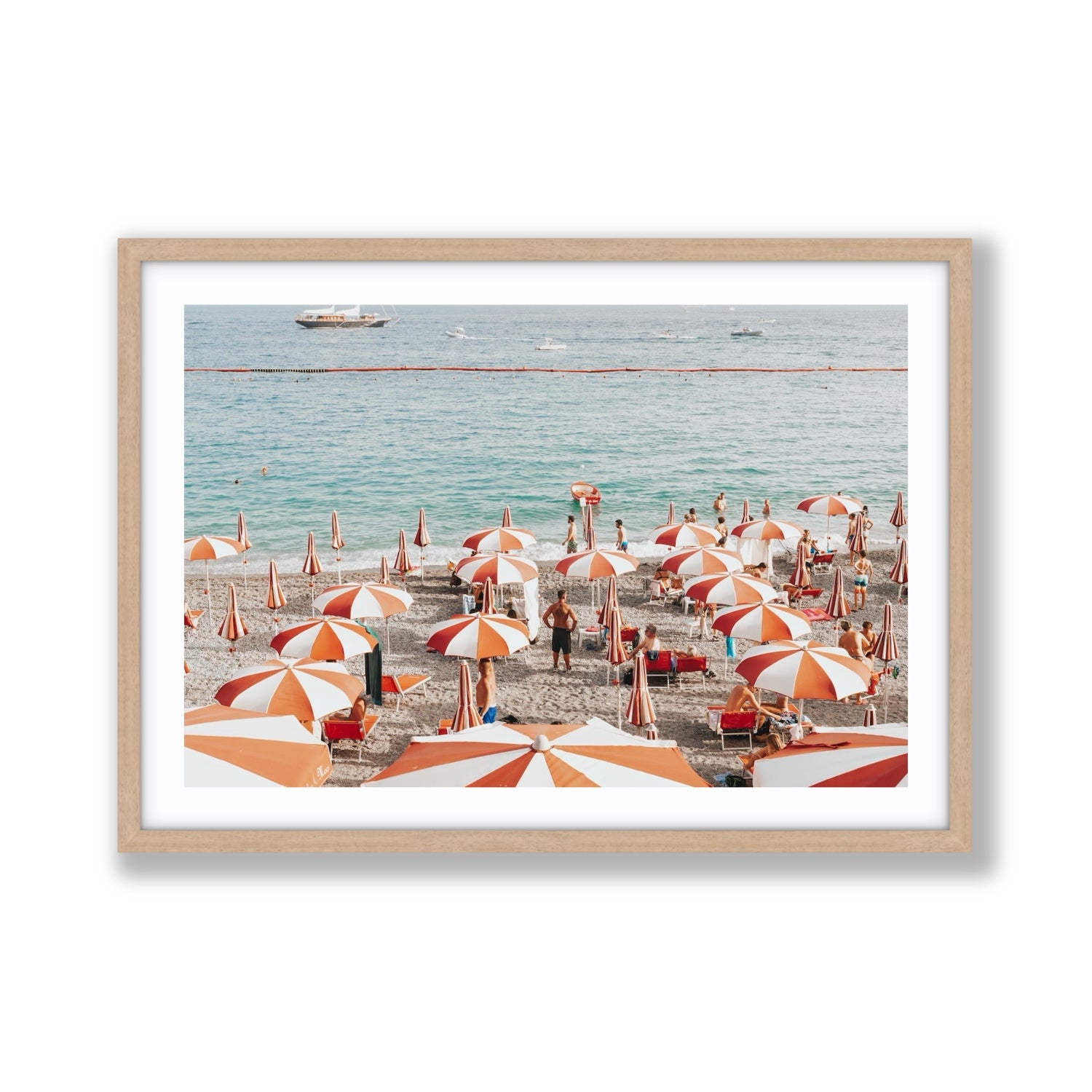 That's Amore Amalfi Mediterranean wall art Giant fine art print in natural oak frame with matboard