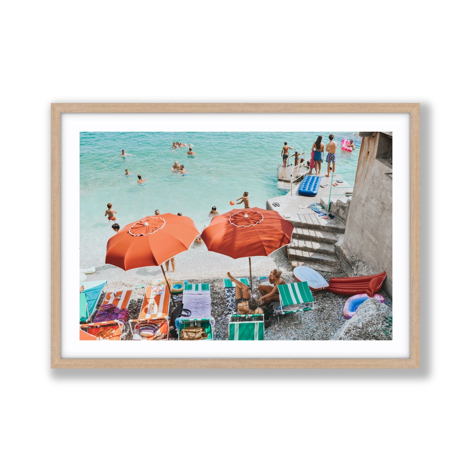 Water Wonderland fine art print, Capri, Italy, Giant, Natural Oak Frame · Matboard, Fine Art Print