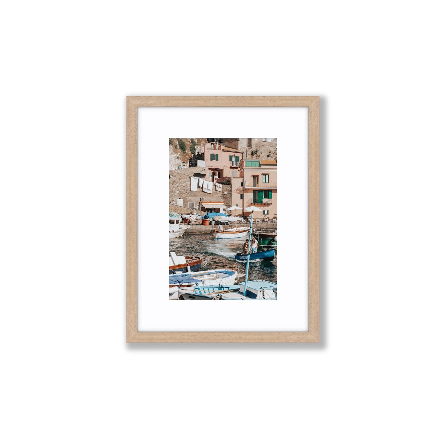 Coastal Carousel fine art print, Sorrento, Italy, Small, Natural Oak Frame · Matboard, Fine Art Print