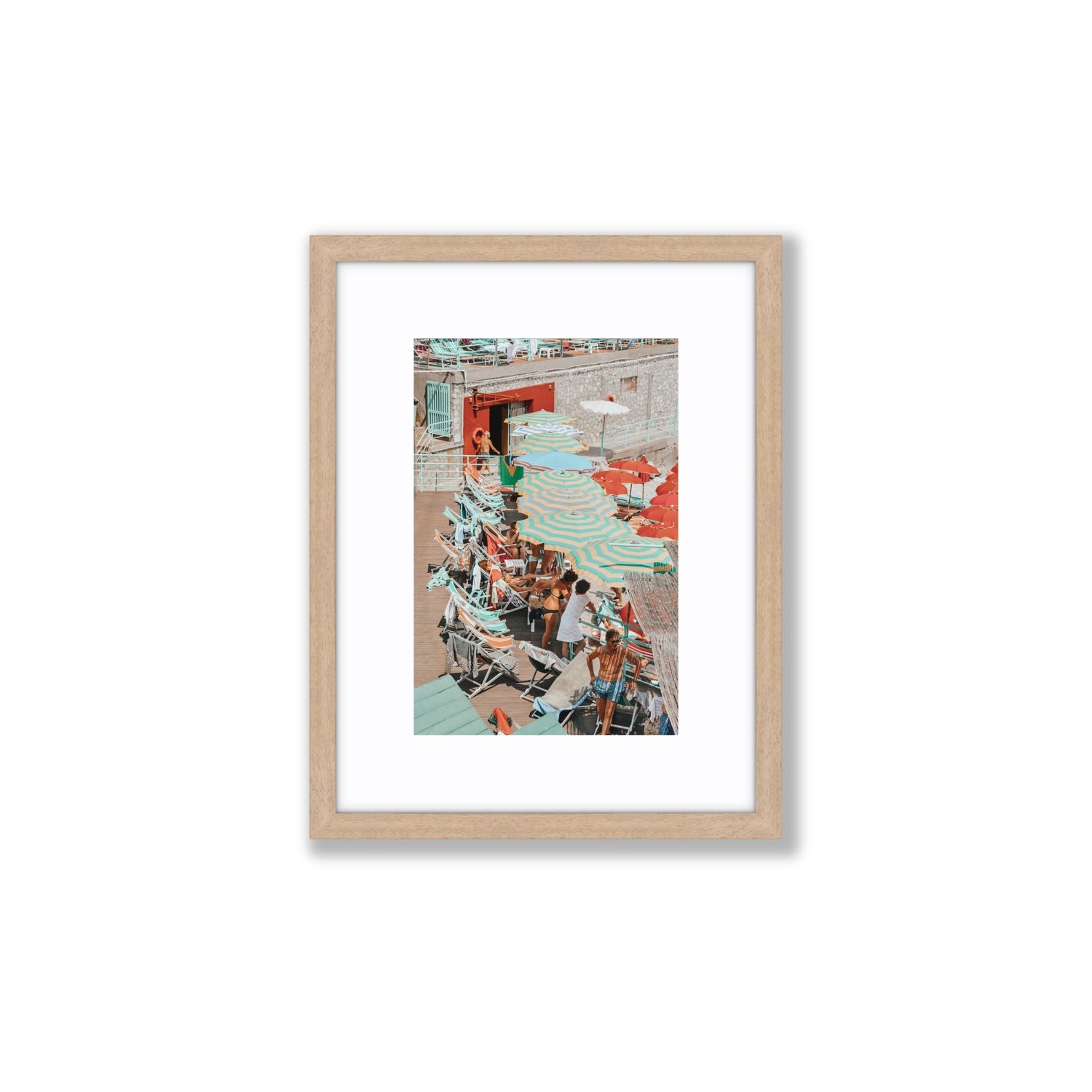 Colourful Canopy fine art print, Capri, Italy, Small, Natural Oak Frame · Matboard, Fine Art Print
