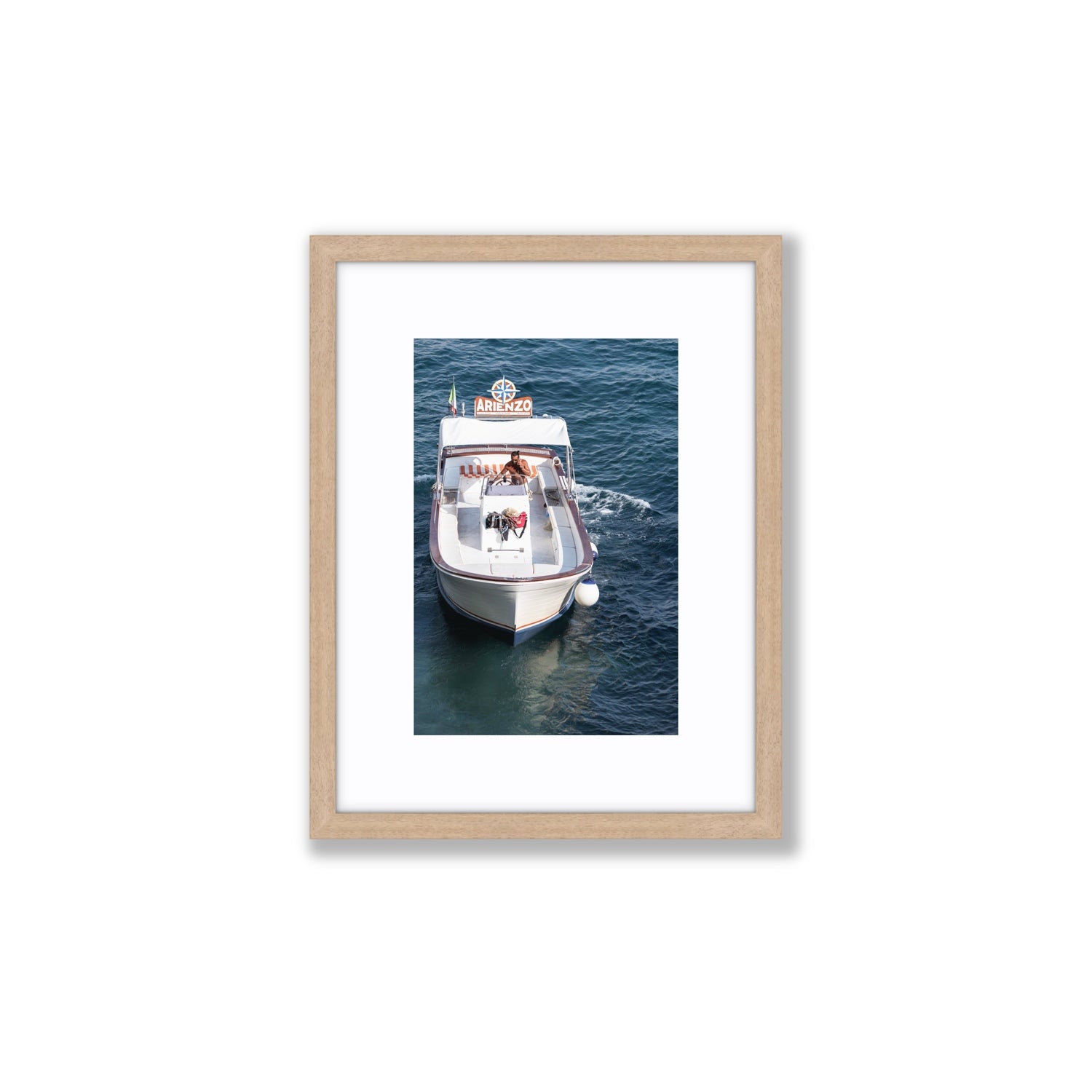Pilota di Motoscafo fine art print, Positano, Italy, Small, Natural Oak Frame · Matboard, Fine Art Print
