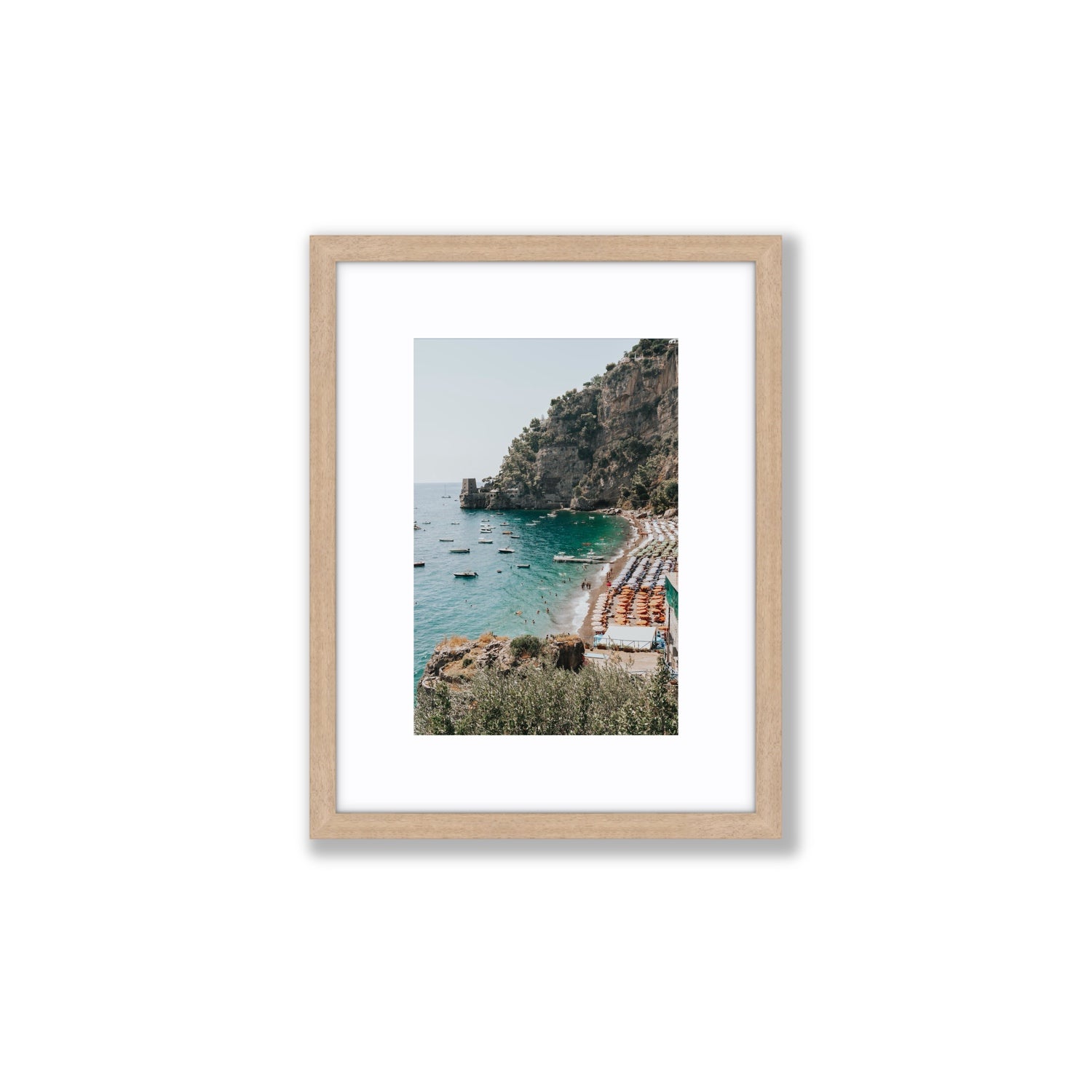 Baia dei Sogni fine art print, Positano, Italy, Small, Natural Oak Frame · Matboard, Fine Art Print